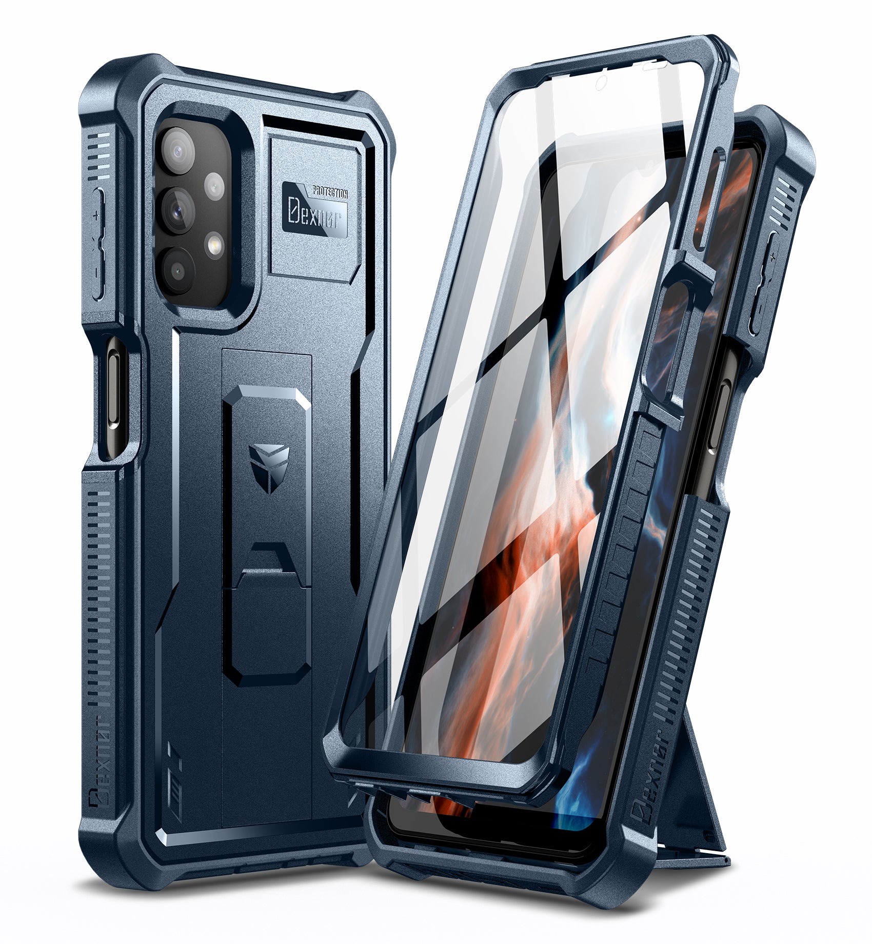 Dexnor Case for Samsung Galaxy A32 5G With Single Screen Protector Full Body Bumper Kickstand Heavy-duty Shockproof Rugged Cover.