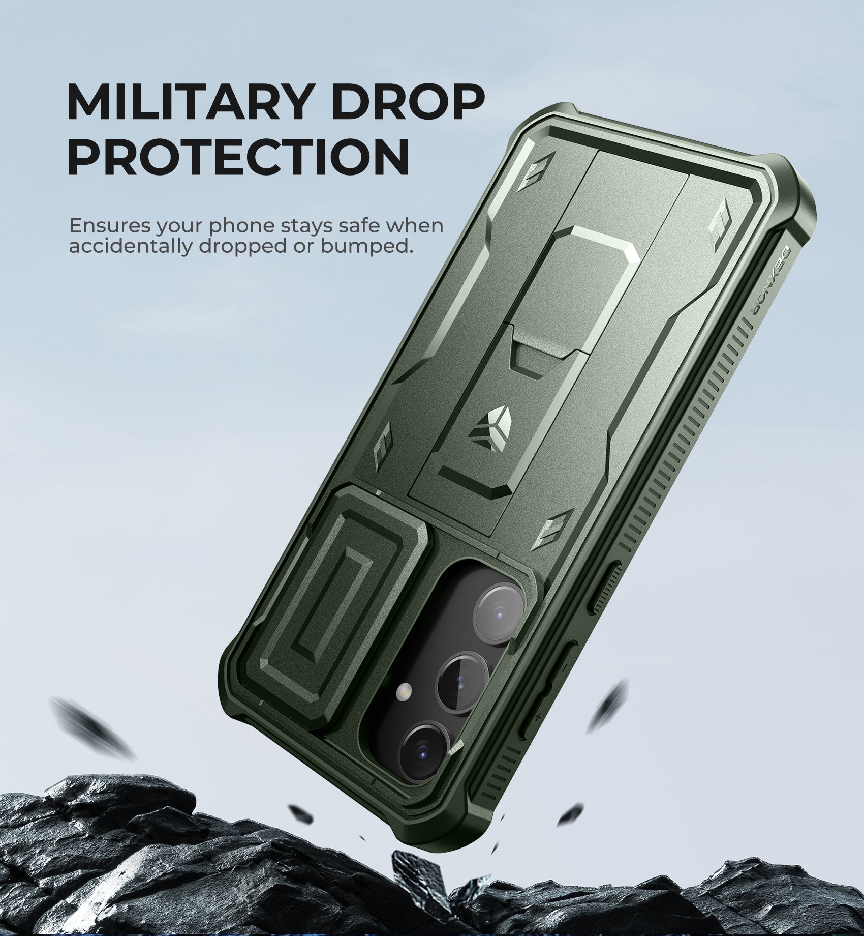 Dexnor Case for Samsung Galaxy S24 Plus Full Body With Screen Protector Slide Camera Bumper Kickstand Heavy-duty Shockproof Rugged Cover.