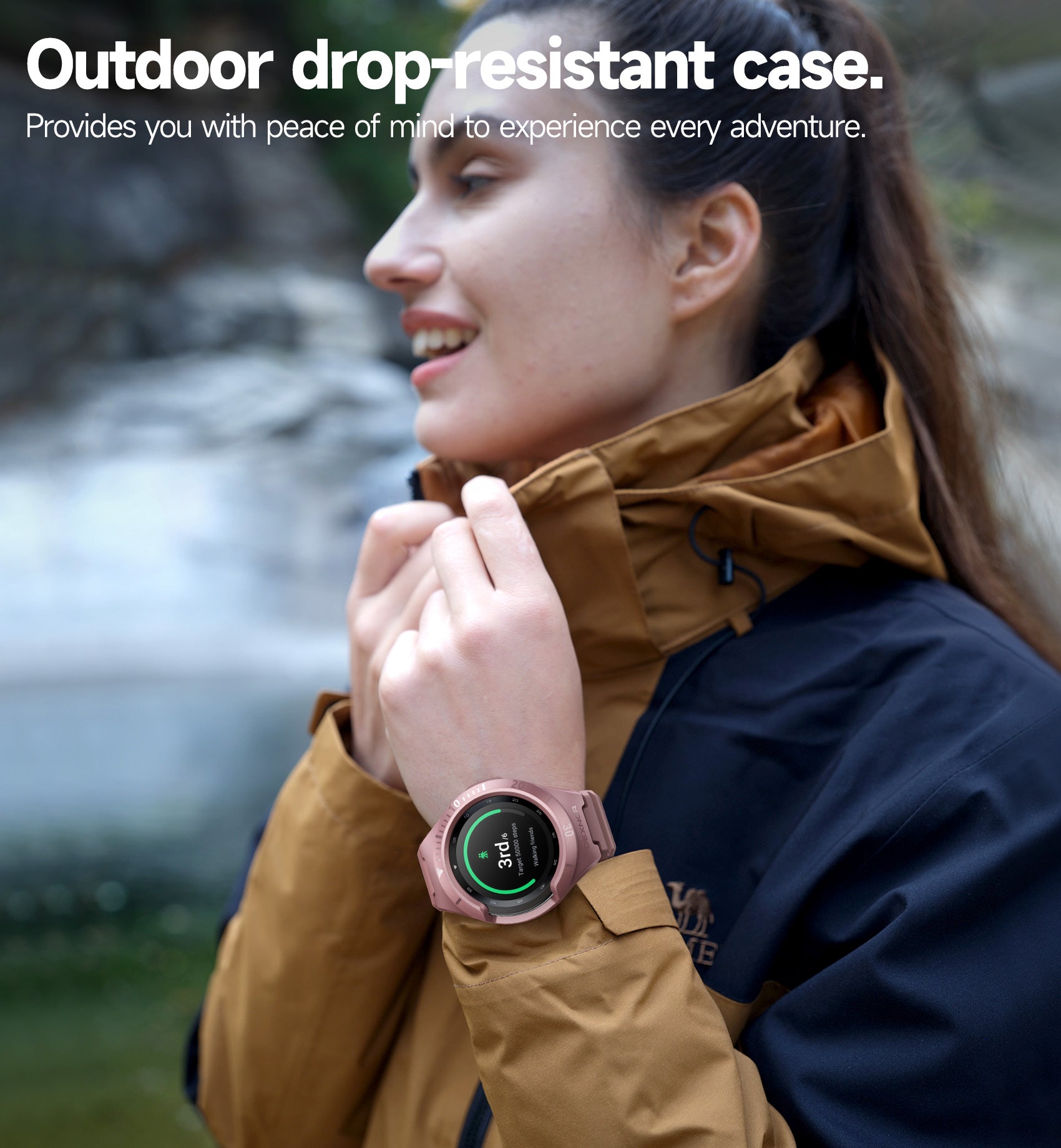 Dexnor Watch Case for Watch 4 Classic Band 46mm(2021) Full Body Bumper Shockproof Rugged Raised Bezel Snap-on Cover