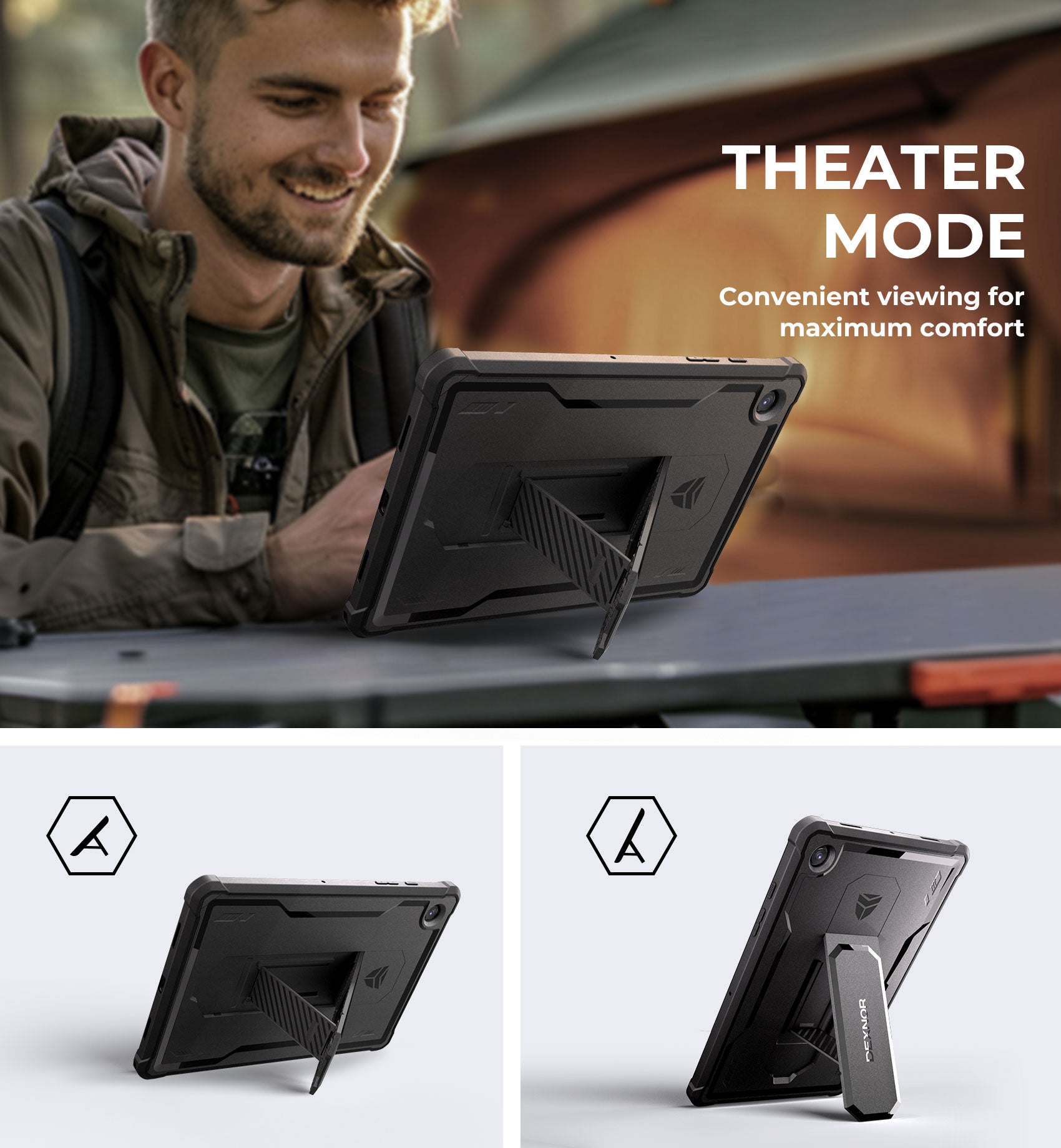 Dexnor Tablet Case for Samsung Galaxy Tab A8 With Screen Protector Full Body Bumper Kickstand Heavy-duty Shockproof Rugged Pen Holder Cover.