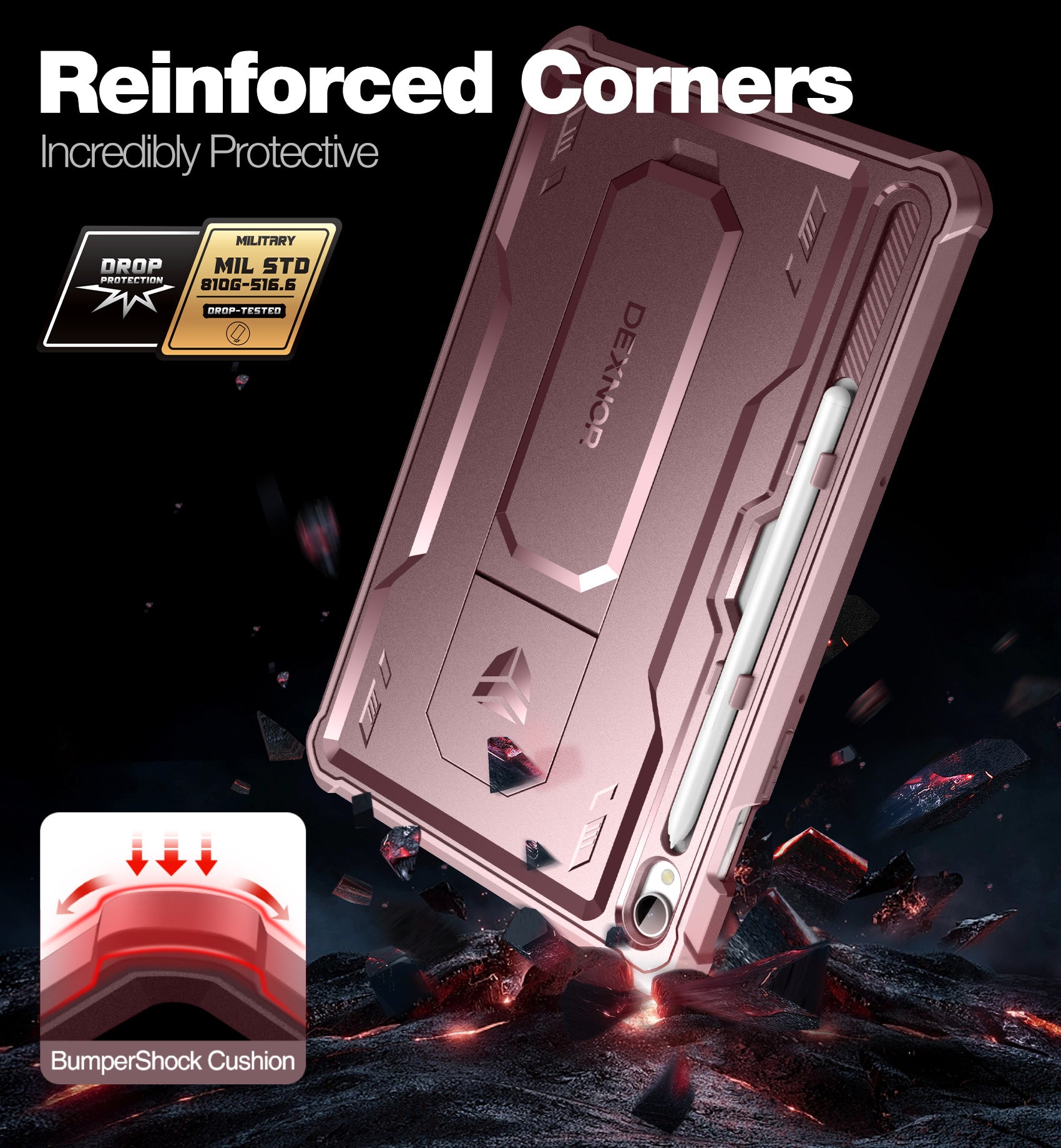 Dexnor Tablet Case for Samsung Galaxy Tab S9 With Screen Protector Full Body Bumper Kickstand Heavy-duty Shockproof Rugged Pen Holder Cover.