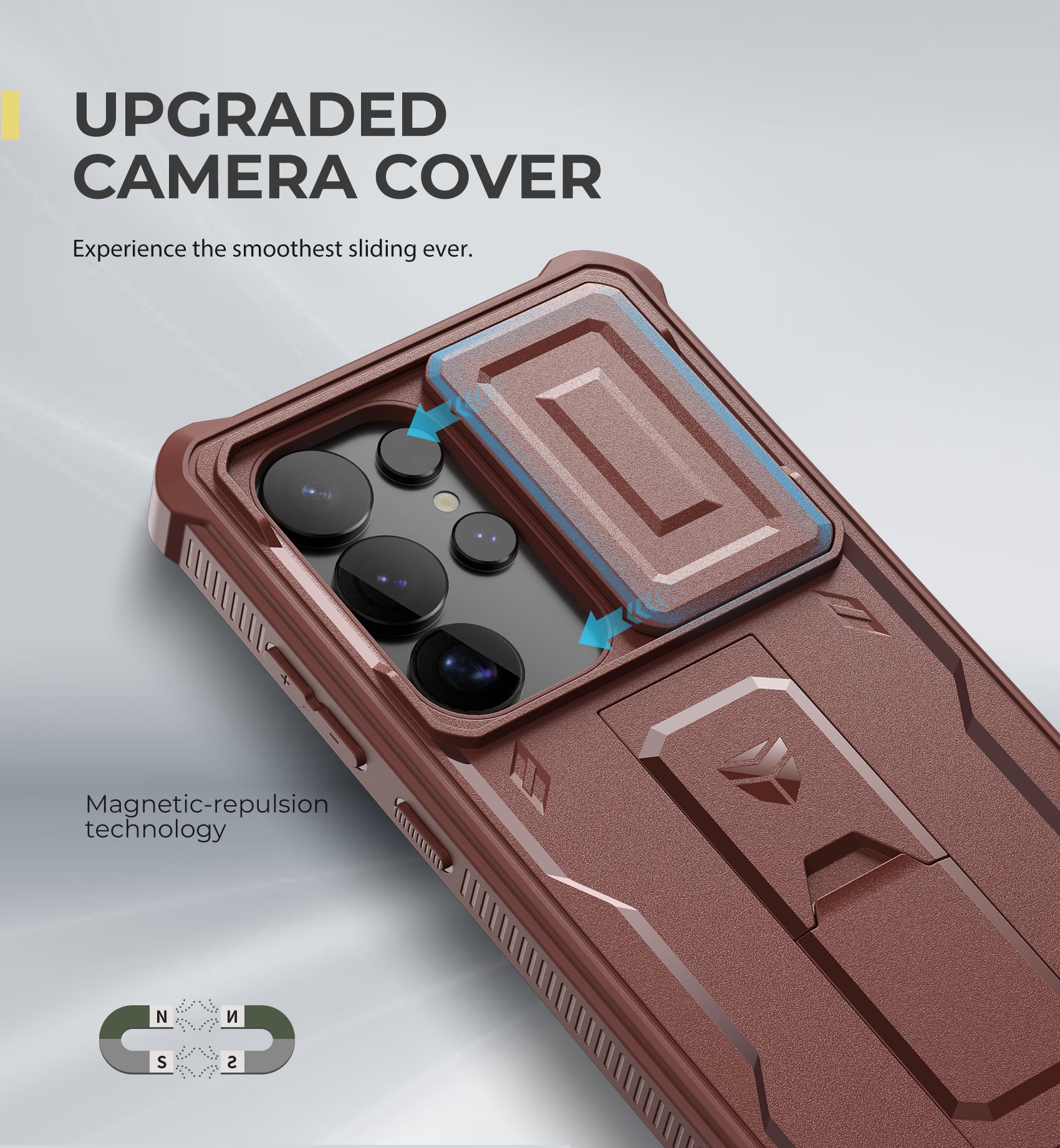 Dexnor Case for Samsung Galaxy S25 Ultra Full Body With Screen Protector Slide Camera Bumper Kickstand Heavy-duty Rugged Cover