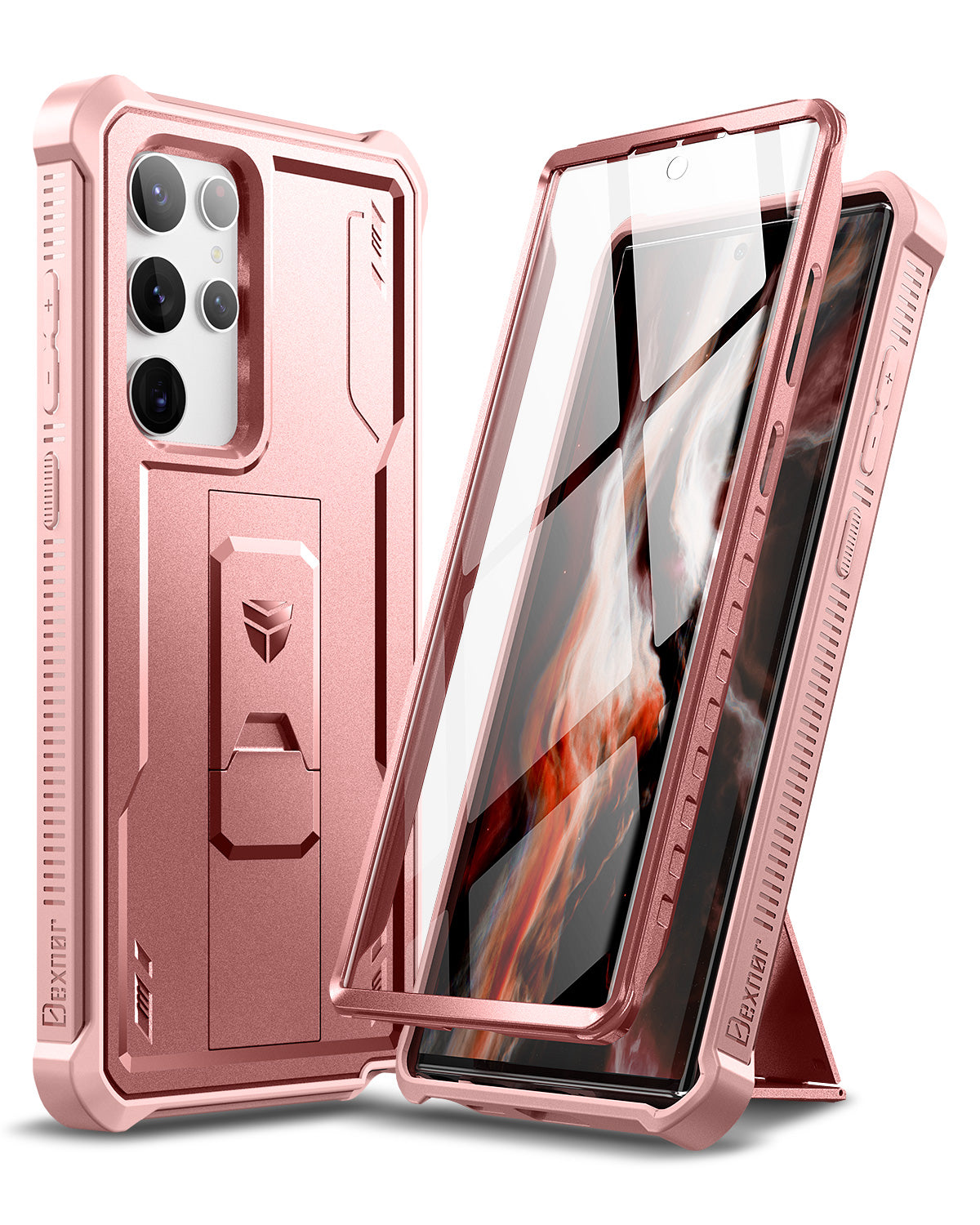 Dexnor Case for Samsung Galaxy S22 Ultra With Single Screen Protector Full Body Bumper Kickstand Heavy-duty Shockproof Rugged Cover.