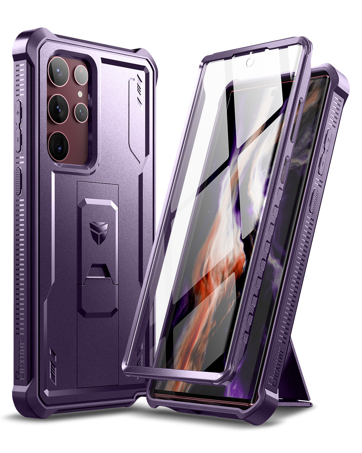 Dexnor Case for Samsung Galaxy S22 Ultra With Single Screen Protector Full Body Bumper Kickstand Heavy-duty Shockproof Rugged Cover.