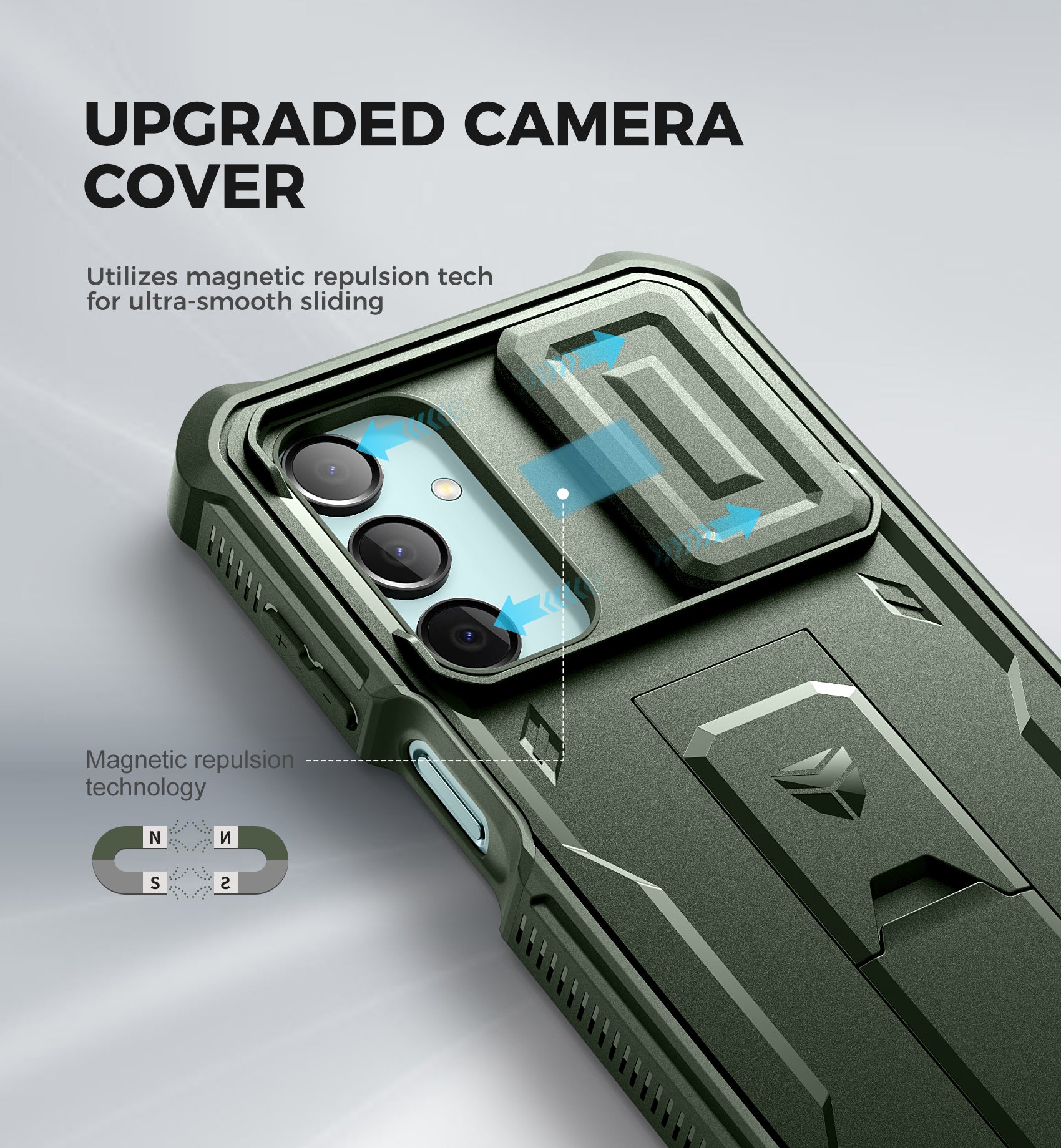 Dexnor Case for Samsung Galaxy A16 With Screen Protector Full Body Bumper Kickstand Heavy-duty Shockproof Rugged Cover.