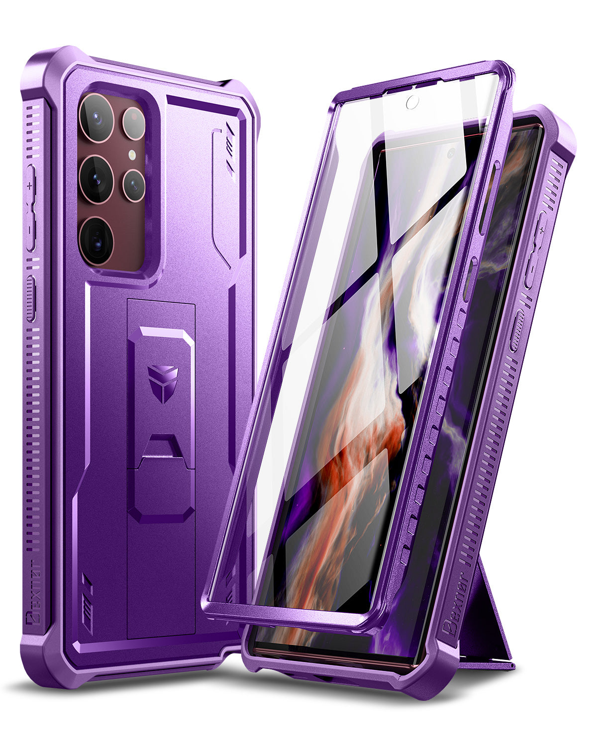 Dexnor Case for Samsung Galaxy S22 Ultra With Single Screen Protector Full Body Bumper Kickstand Heavy-duty Shockproof Rugged Cover.