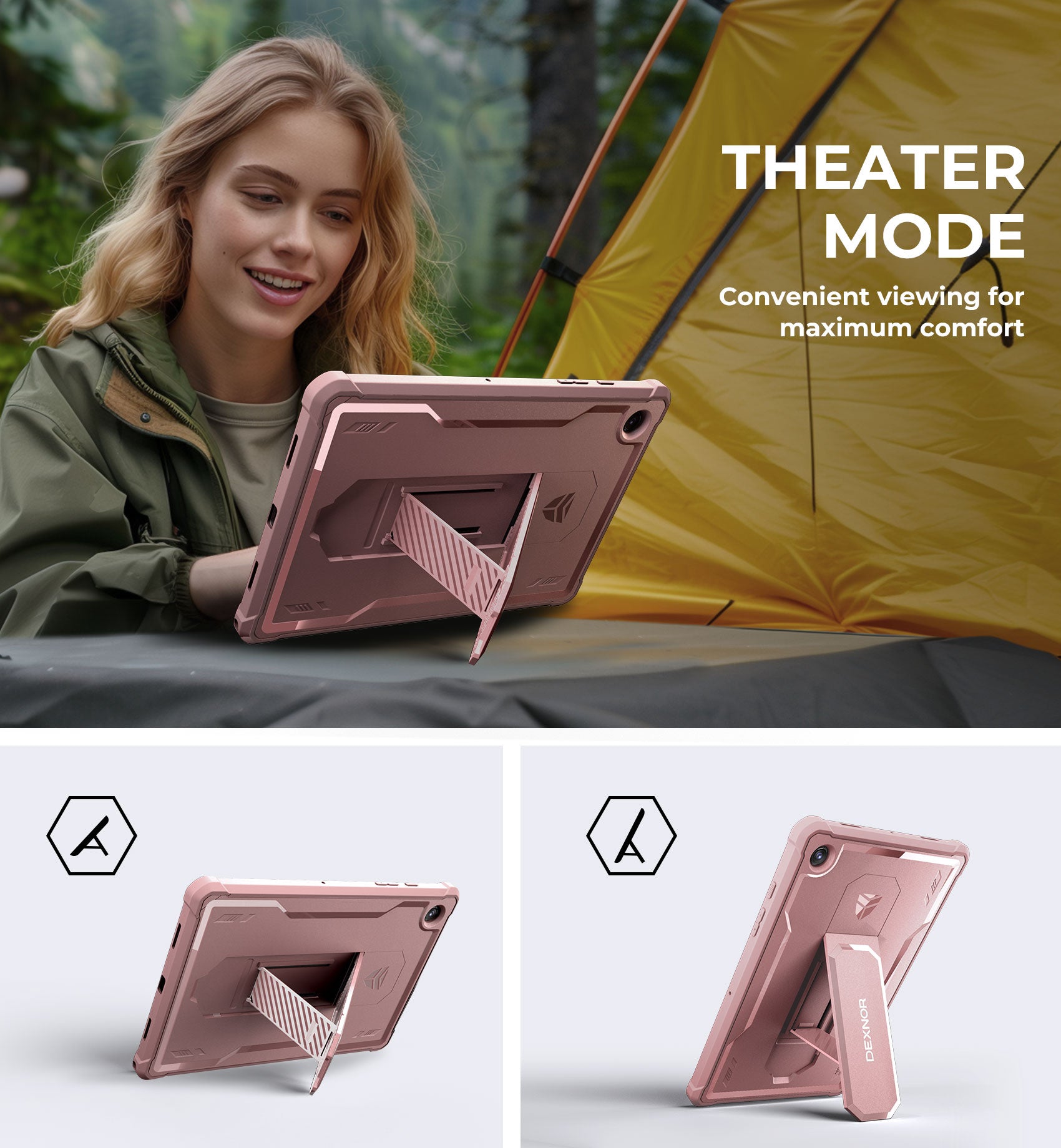 Dexnor Tablet Case for Samsung Galaxy Tab A8 With Screen Protector Full Body Bumper Kickstand Heavy-duty Shockproof Rugged Pen Holder Cover.