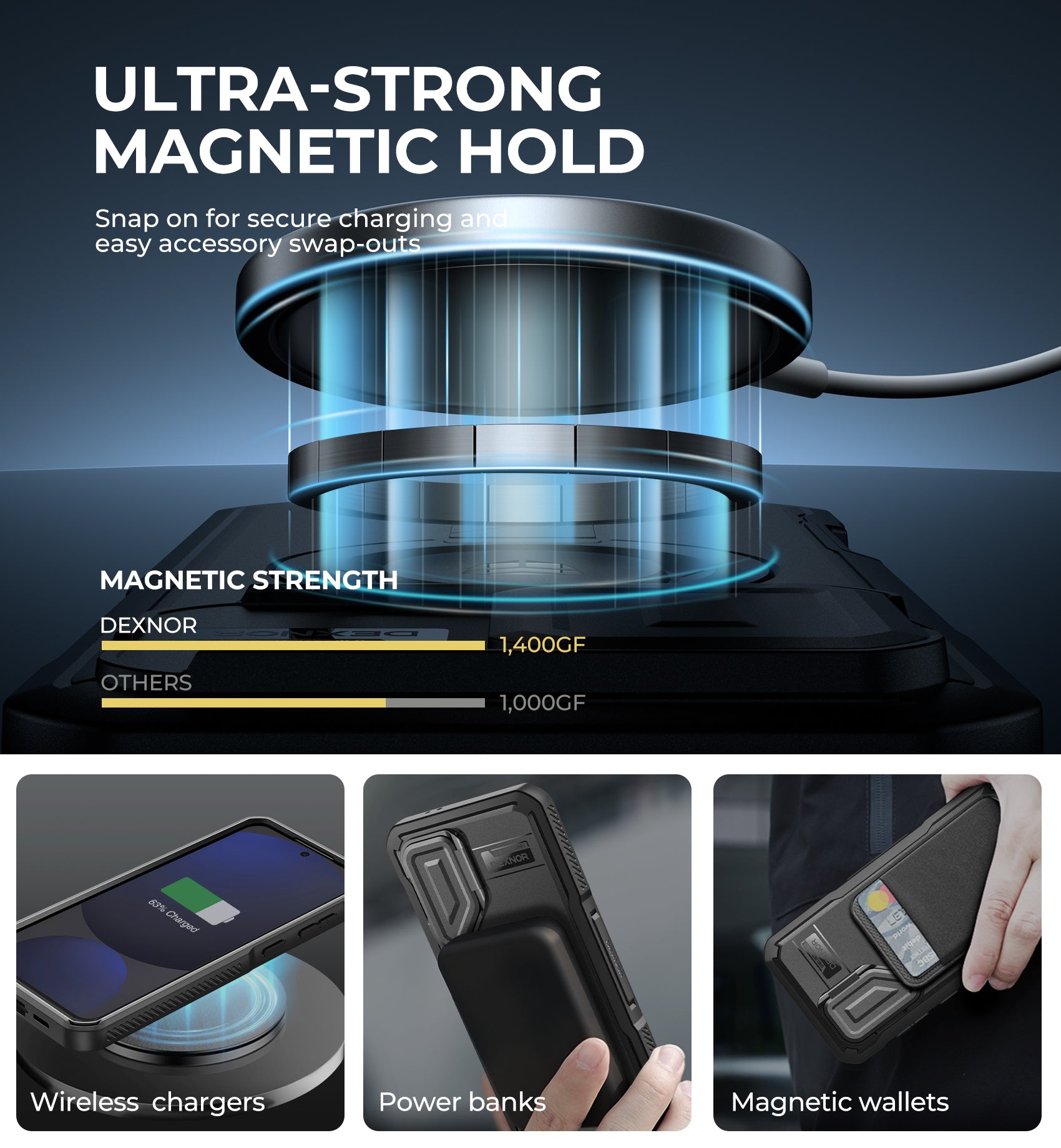 Dexnor Case for Samsung Galaxy S24 FE with Camera Cover & Adjustable Kickstand & Built-in Screen Protector Magnetic Rugged Shockproof Bumper Cases Heavy-Duty Mangetic Protective Cover.