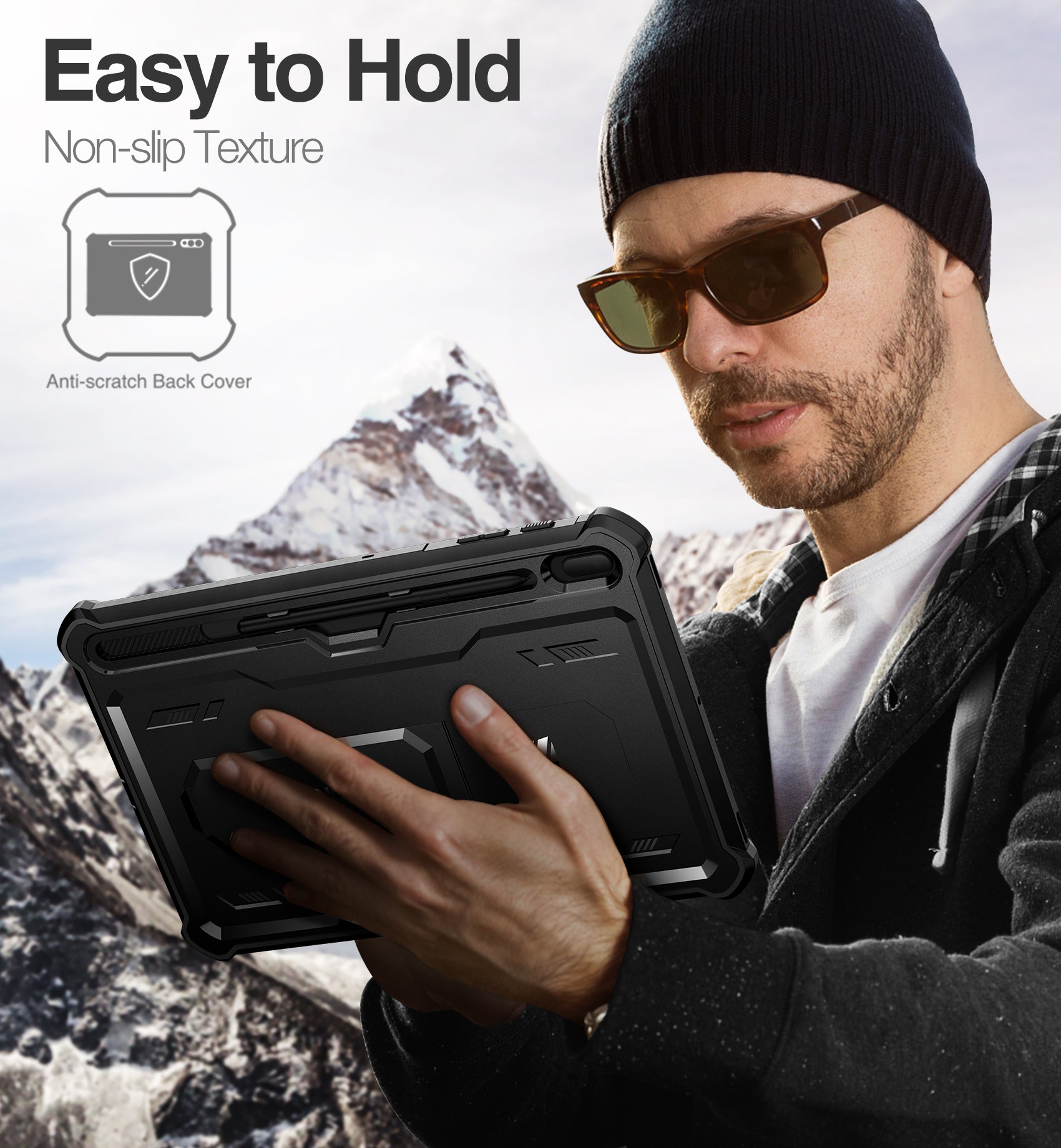 Dexnor Tablet Case for Samsung Galaxy Tab S7 Plus/S8 Plus With Screen Protector Full Body Bumper Kickstand Heavy-duty Shockproof Rugged Pen Holder Cover.