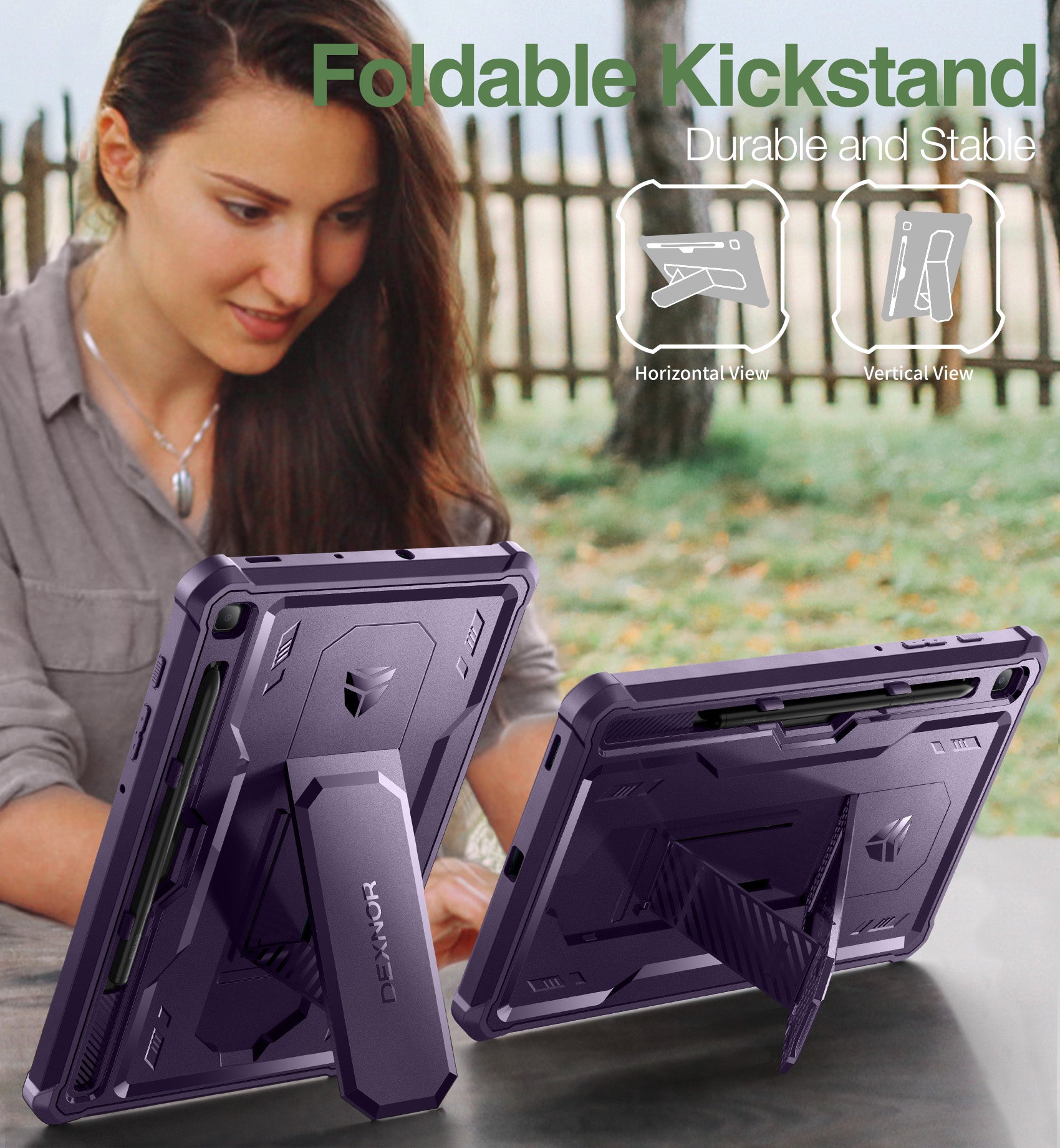 Dexnor Tablet Case for Samsung Galaxy Tab S6 lite 2020/2022/2024 With Screen Protector Full Body Bumper Kickstand Heavy-duty Shockproof Rugged Pen Holder Cover.