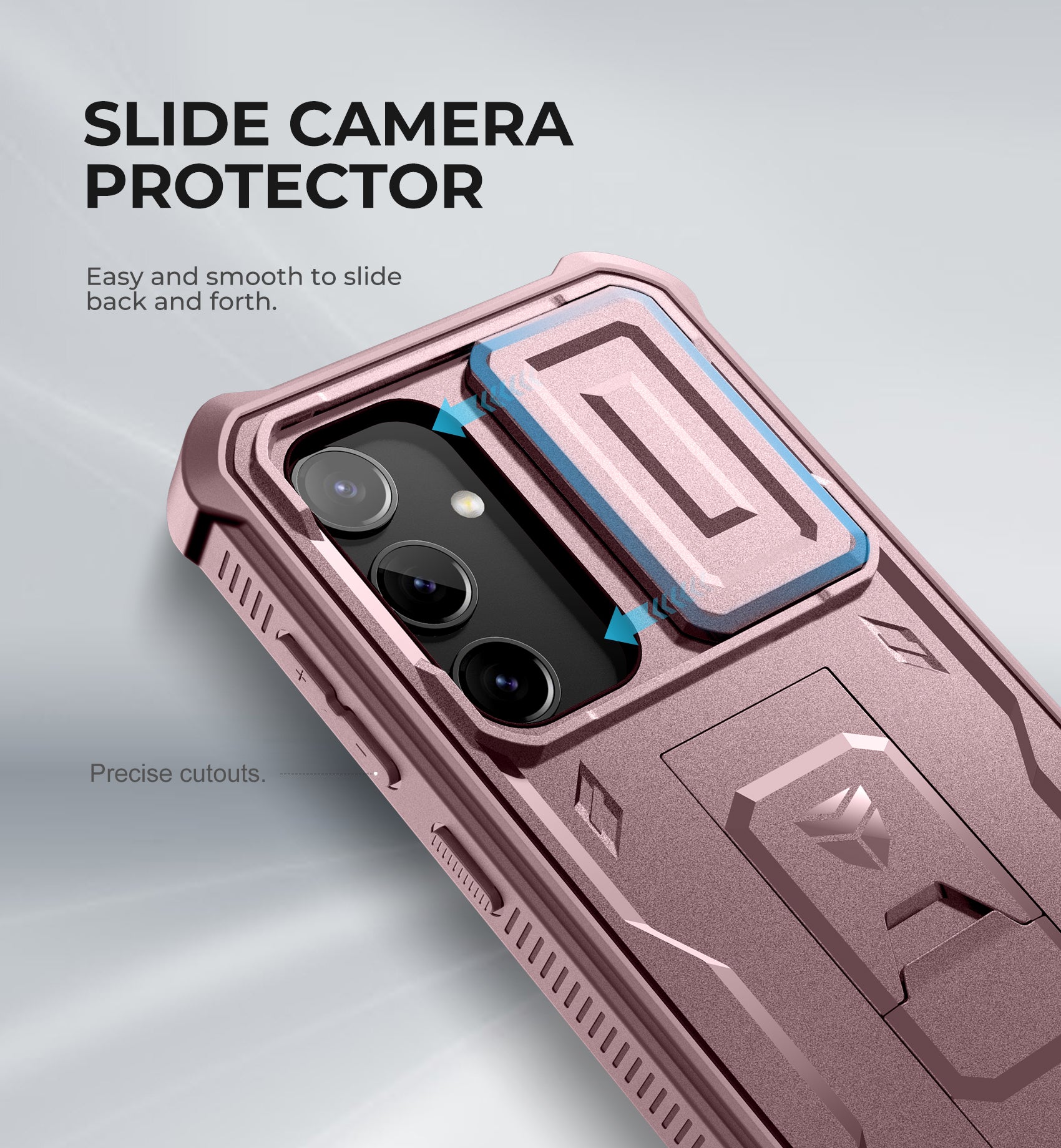 Dexnor Case for Samsung Galaxy S24 Full Body With Screen Protector Slide Camera Bumper Kickstand Heavy-duty Shockproof Rugged Cover.