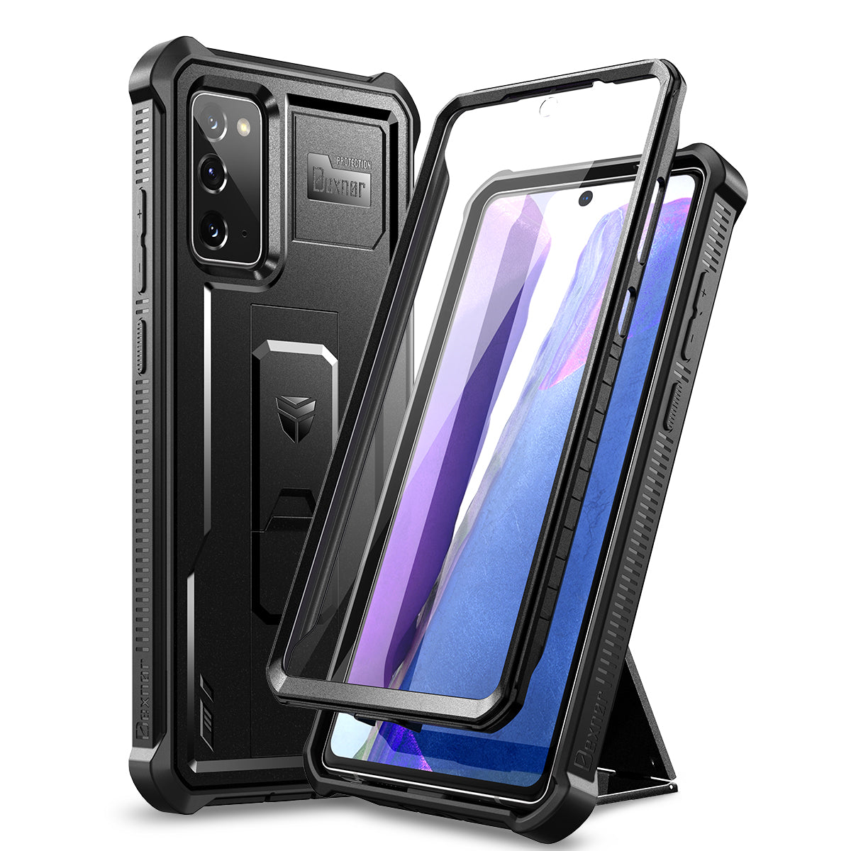 Dexnor Case for Samsung Galaxy Note 20 With Single Screen Protector Full Body Bumper Kickstand Heavy-duty Shockproof Rugged Cover.