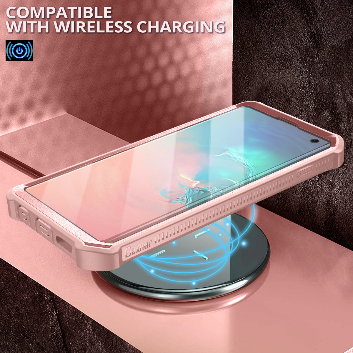 Dexnor Case for Samsung Galaxy S10 With Single Screen Protector Full Body Bumper Kickstand Heavy-duty Shockproof Rugged Cover.