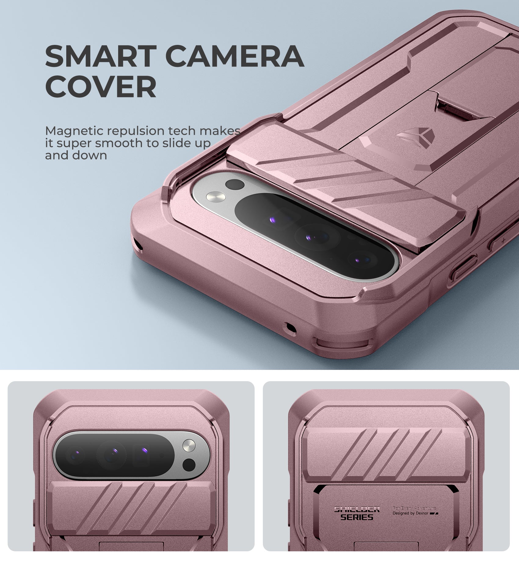 Dexnor Case for Google Pixel 9 Pro XL With Screen Protector Full Body Bumper Kickstand Heavy-duty Shockproof Rugged Cover.