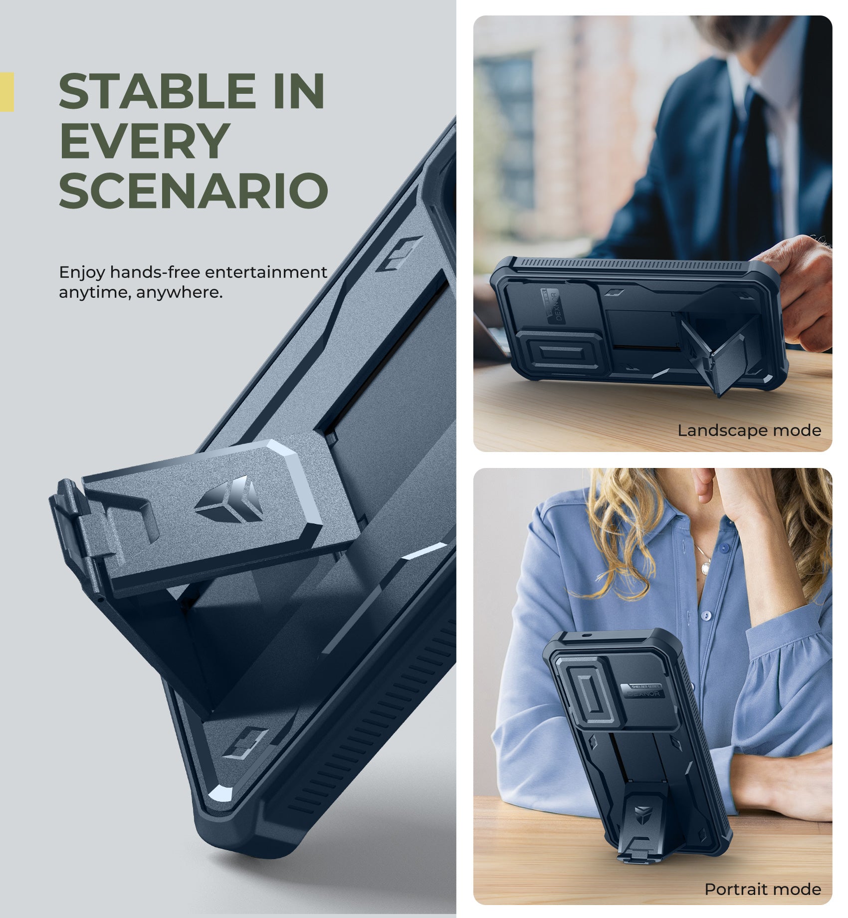 Dexnor Case for Samsung Galaxy S25 Full Body With Screen Protector Slide Camera Bumper Kickstand Heavy-duty Shockproof Rugged Cover.