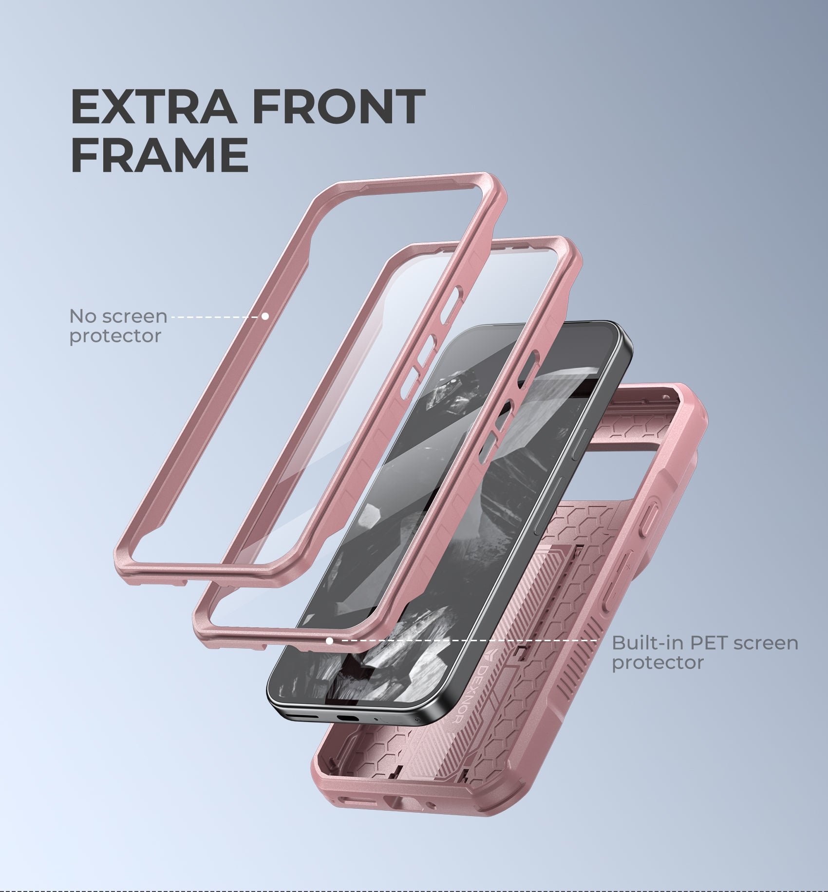 Dexnor Case for Google Pixel 9 Pro With Screen Protector Full Body Bumper Kickstand Heavy-duty Shockproof Rugged Cover.