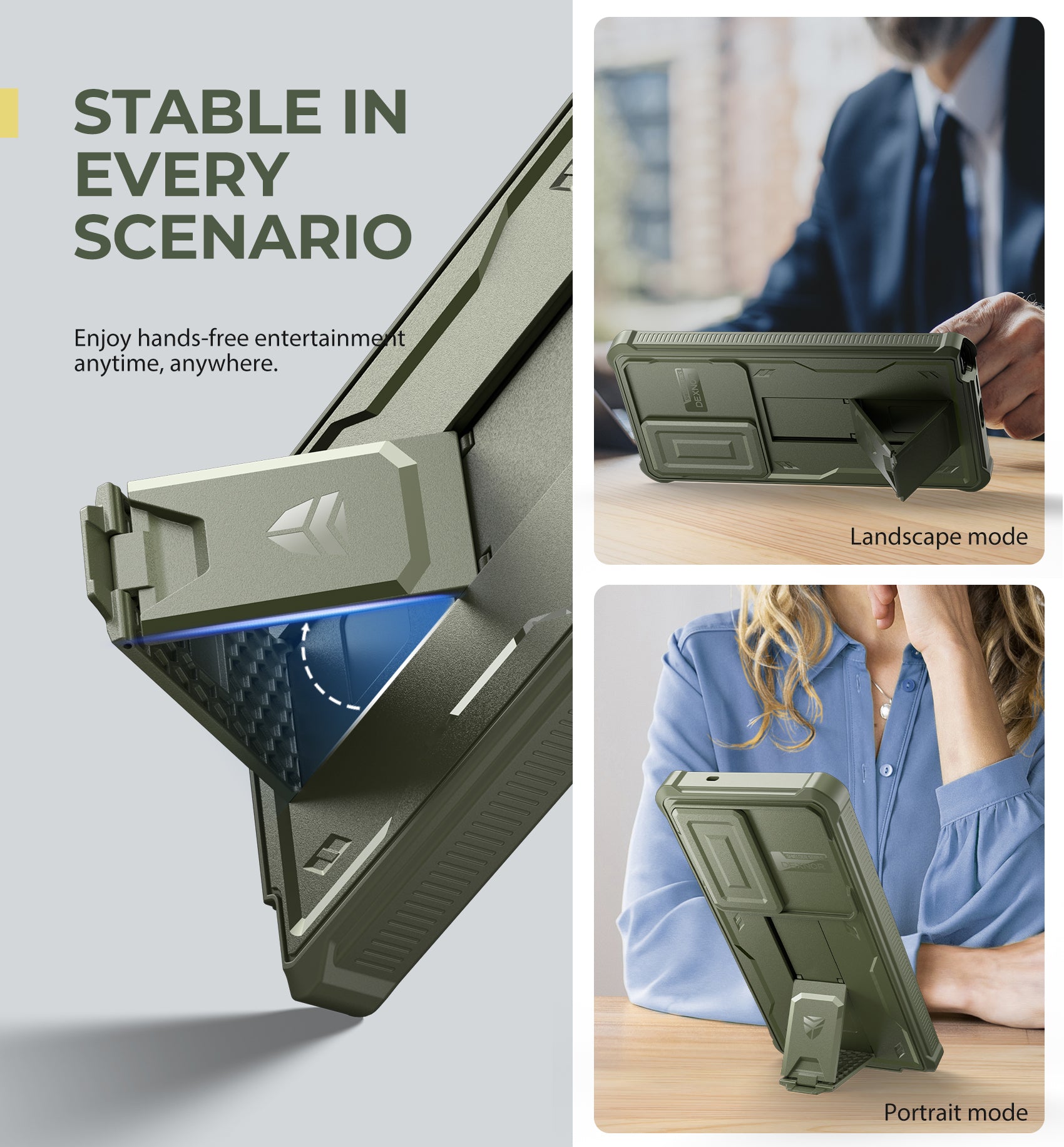 Dexnor Case for Samsung Galaxy S25 Ultra Full Body With Screen Protector Slide Camera Bumper Kickstand Heavy-duty Rugged Cover