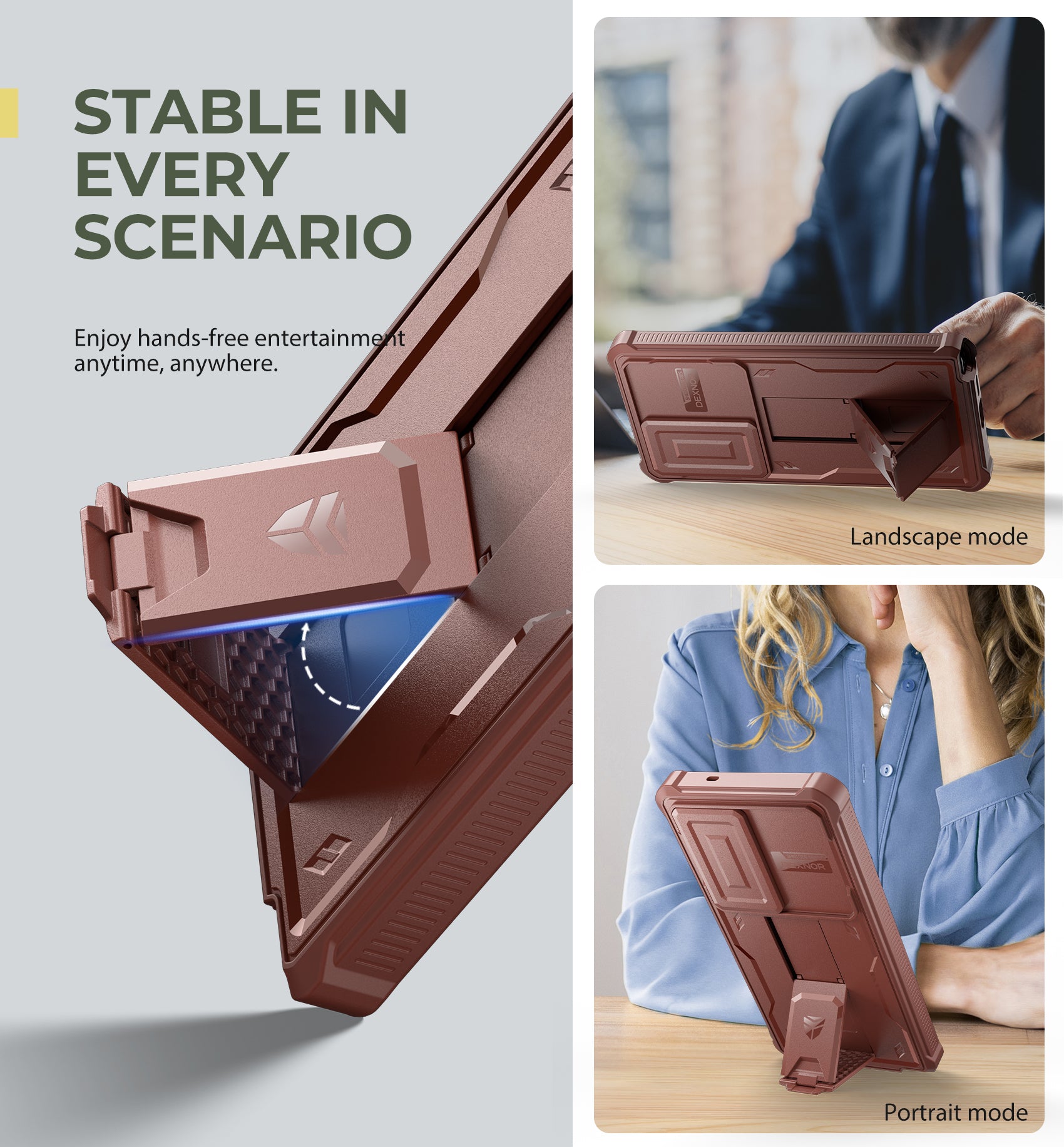 Dexnor Case for Samsung Galaxy S25 Ultra Full Body With Screen Protector Slide Camera Bumper Kickstand Heavy-duty Rugged Cover