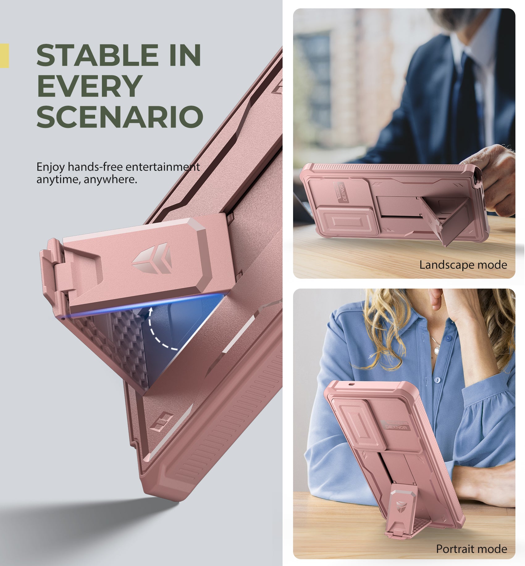 Dexnor Case for Samsung Galaxy S25 Ultra Full Body With Screen Protector Slide Camera Bumper Kickstand Heavy-duty Rugged Cover