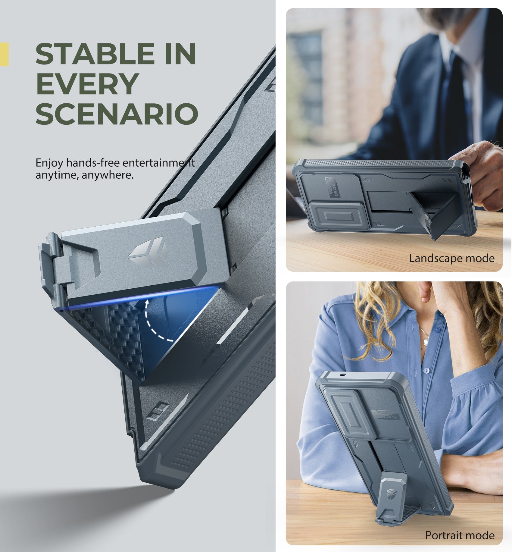 Dexnor Case for Samsung Galaxy S25 Ultra Full Body With Screen Protector Slide Camera Bumper Kickstand Heavy-duty Rugged Cover