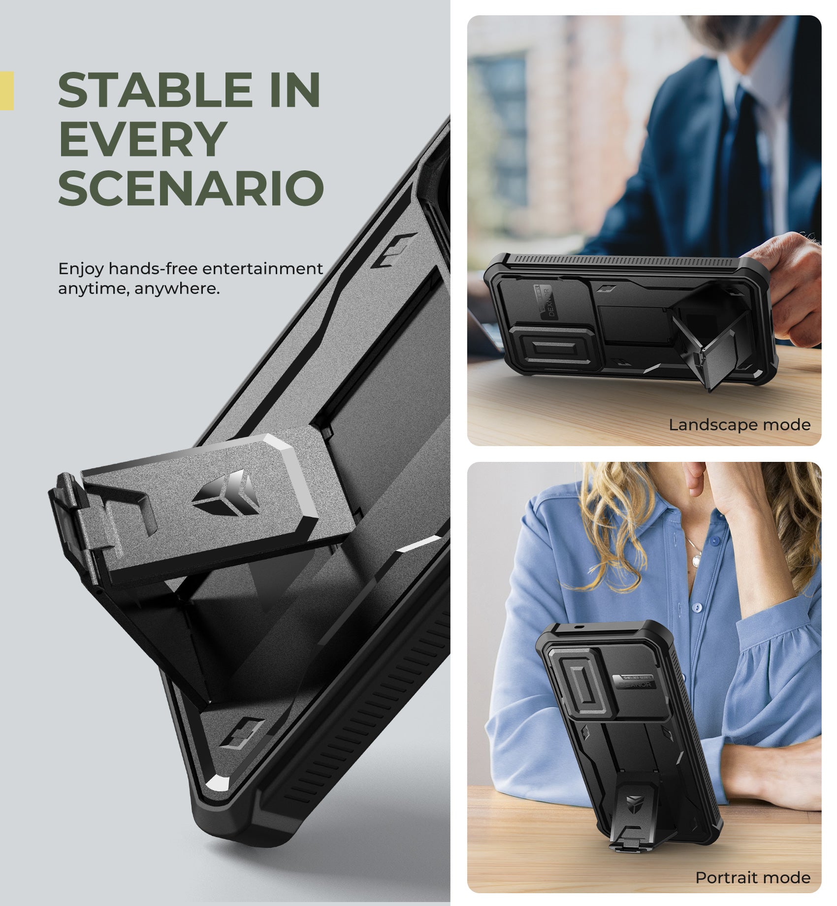 Dexnor Case for Samsung Galaxy S25 Full Body With Screen Protector Slide Camera Bumper Kickstand Heavy-duty Shockproof Rugged Cover.