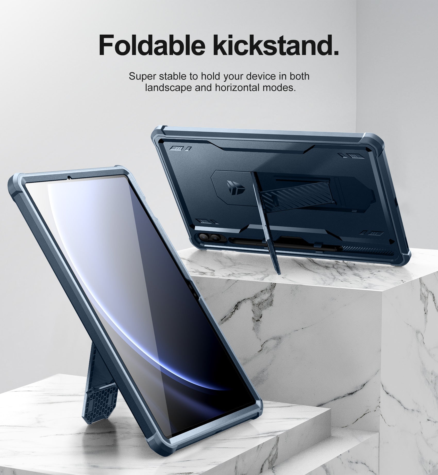 Dexnor Tablet Case for Samsung Galaxy Tab S9 FE Plus With Screen Protector Full Body Bumper Kickstand Heavy-duty Shockproof Rugged Pen Holder Cover.