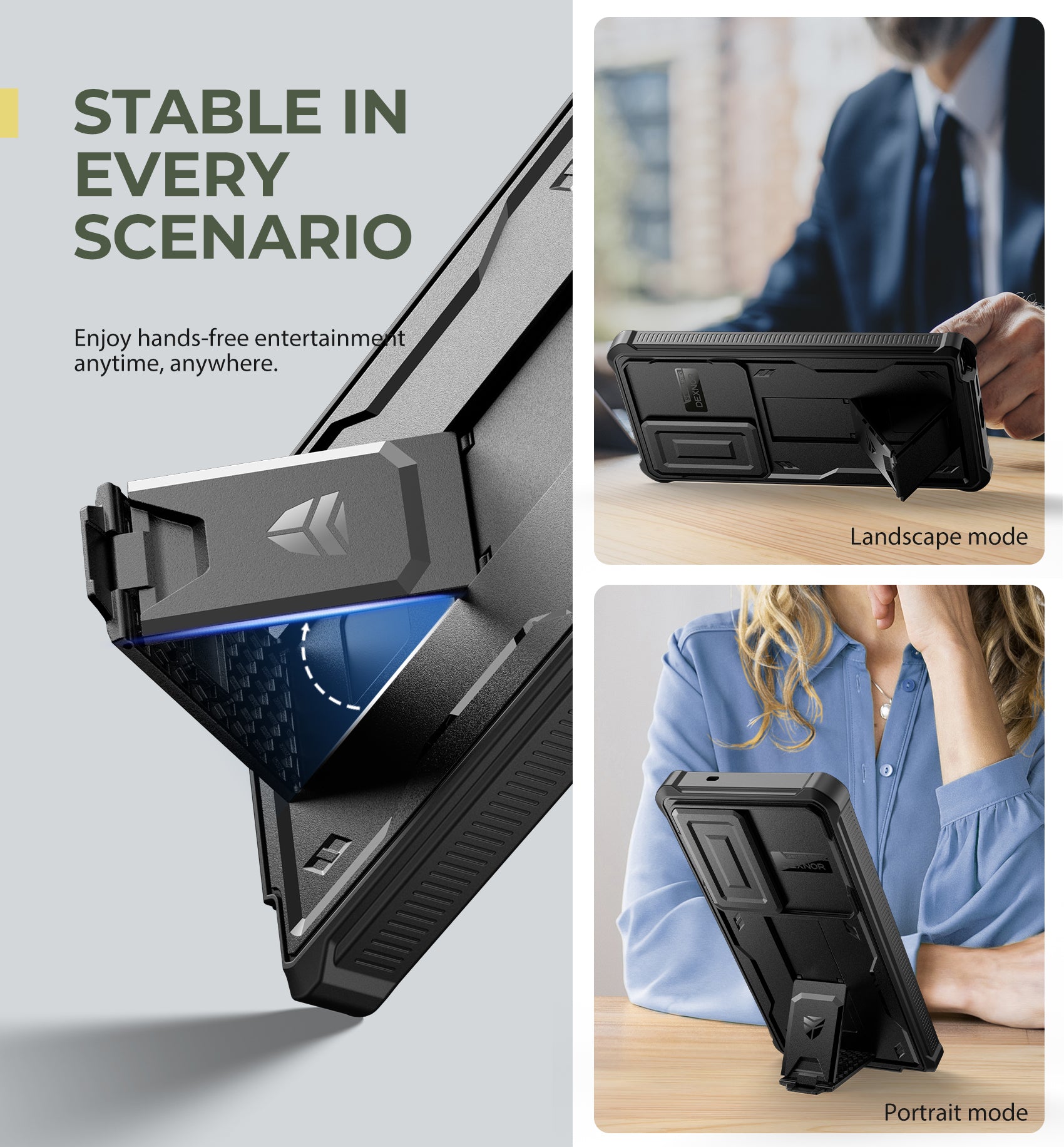 Dexnor Case for Samsung Galaxy S25 Ultra Full Body With Screen Protector Slide Camera Bumper Kickstand Heavy-duty Rugged Cover