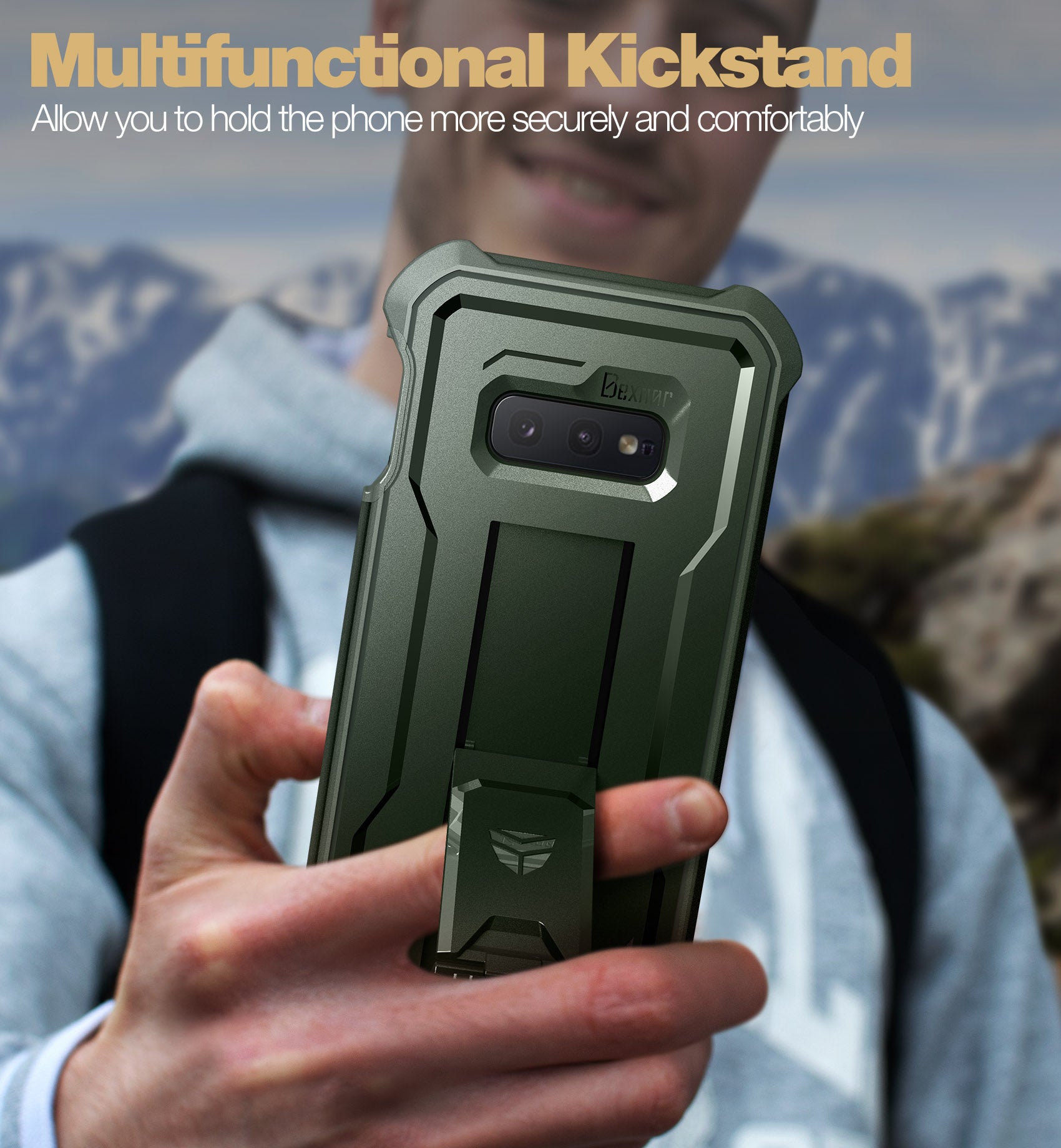 Dexnor Case for Samsung Galaxy S10E With Single Screen Protector Full Body Bumper Kickstand Heavy-duty Shockproof Rugged Cover