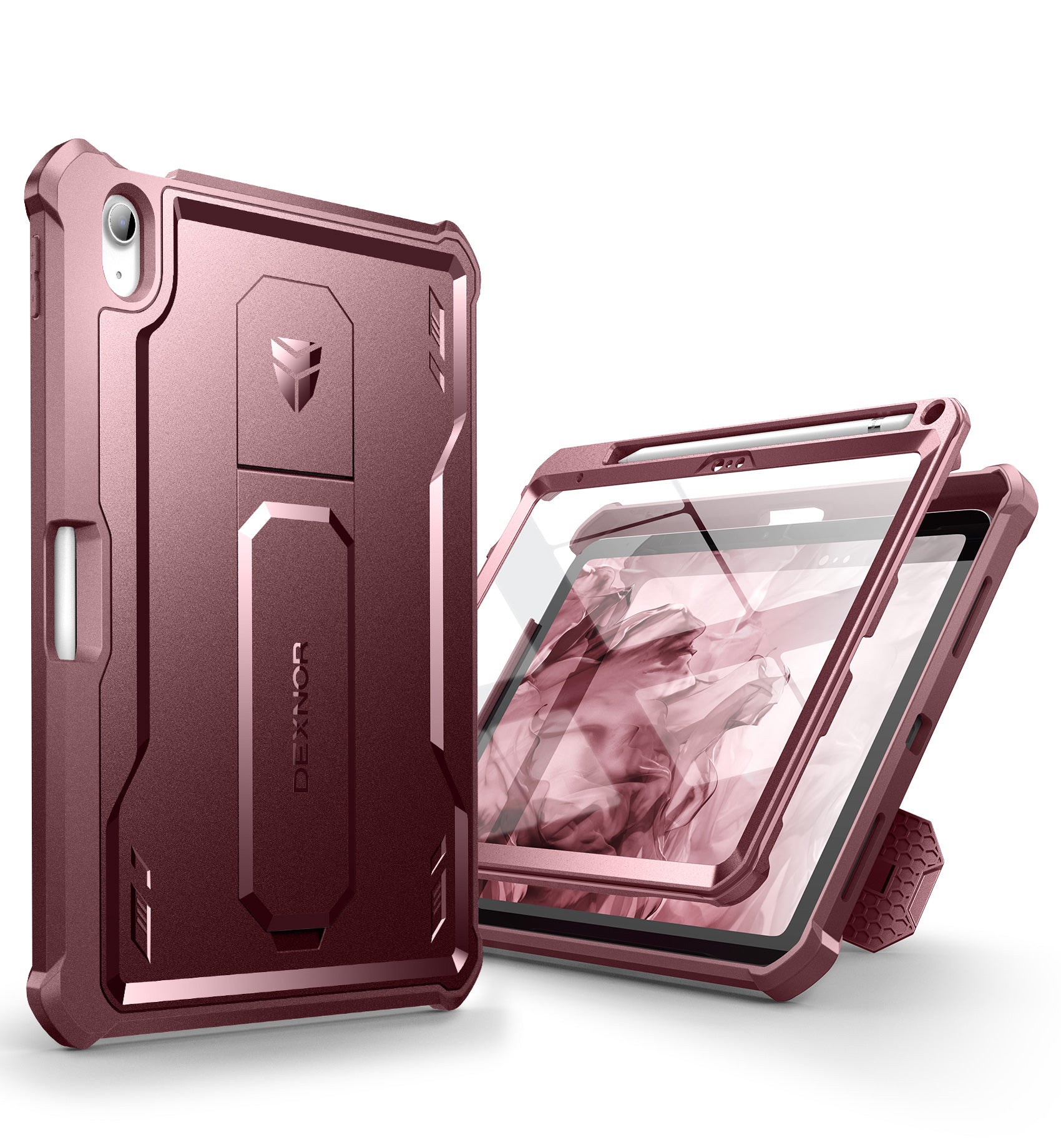 Dexnor Tablet Case for iPad 2022 With Screen Protector Full Body Bumper Kickstand Heavy-duty Shockproof Rugged Pen Holder Cover.