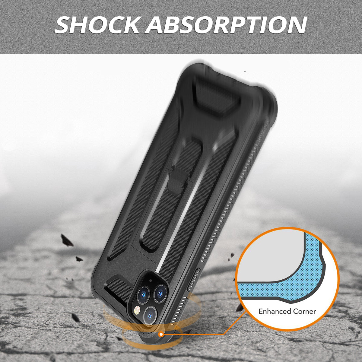 Dexnor Case for iPhone 11 Pro Max With Screen Protector Full Body Bumper Kickstand Heavy-duty Shockproof Rugged Cover.
