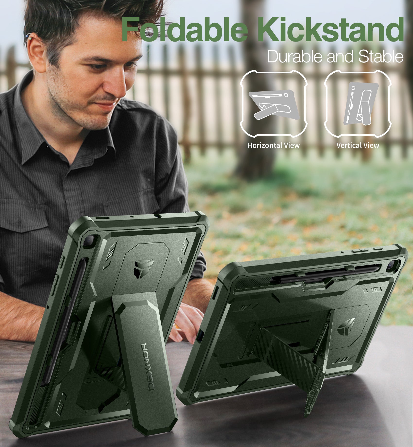 Dexnor Tablet Case for Samsung Galaxy Tab S6 lite 2020/2022/2024 With Screen Protector Full Body Bumper Kickstand Heavy-duty Shockproof Rugged Pen Holder Cover.