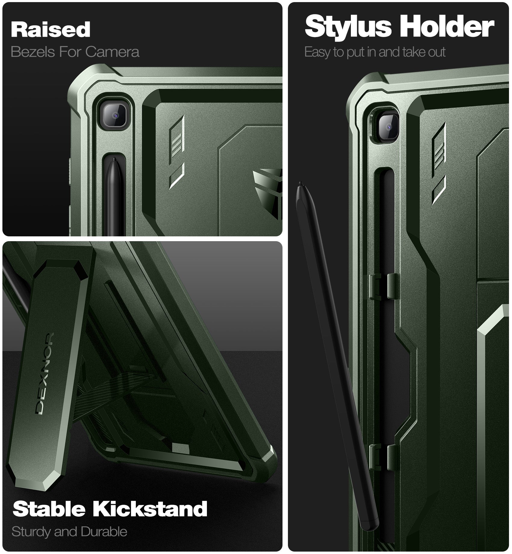Dexnor Tablet Case for Samsung Galaxy Tab S6 lite 2020/2022/2024 With Screen Protector Full Body Bumper Kickstand Heavy-duty Shockproof Rugged Pen Holder Cover.