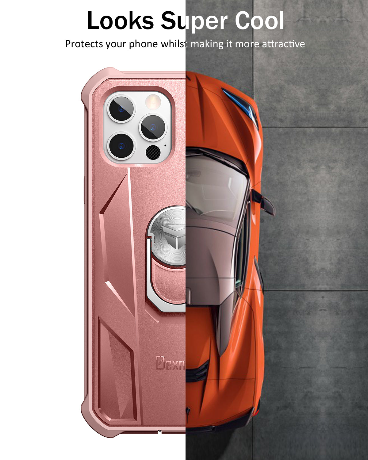 Dexnor for iphone 12 Pro Max Case With Heavy-duty Shockproof Full Body Built-in Screen Protector Adjustable Kickstand