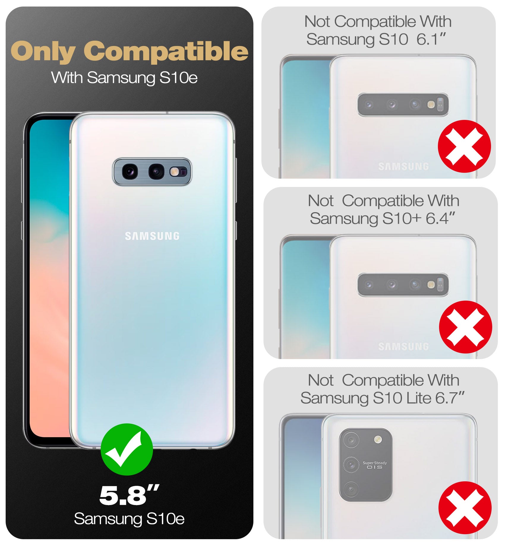 Dexnor Case for Samsung Galaxy S10E With Single Screen Protector Full Body Bumper Kickstand Heavy-duty Shockproof Rugged Cover