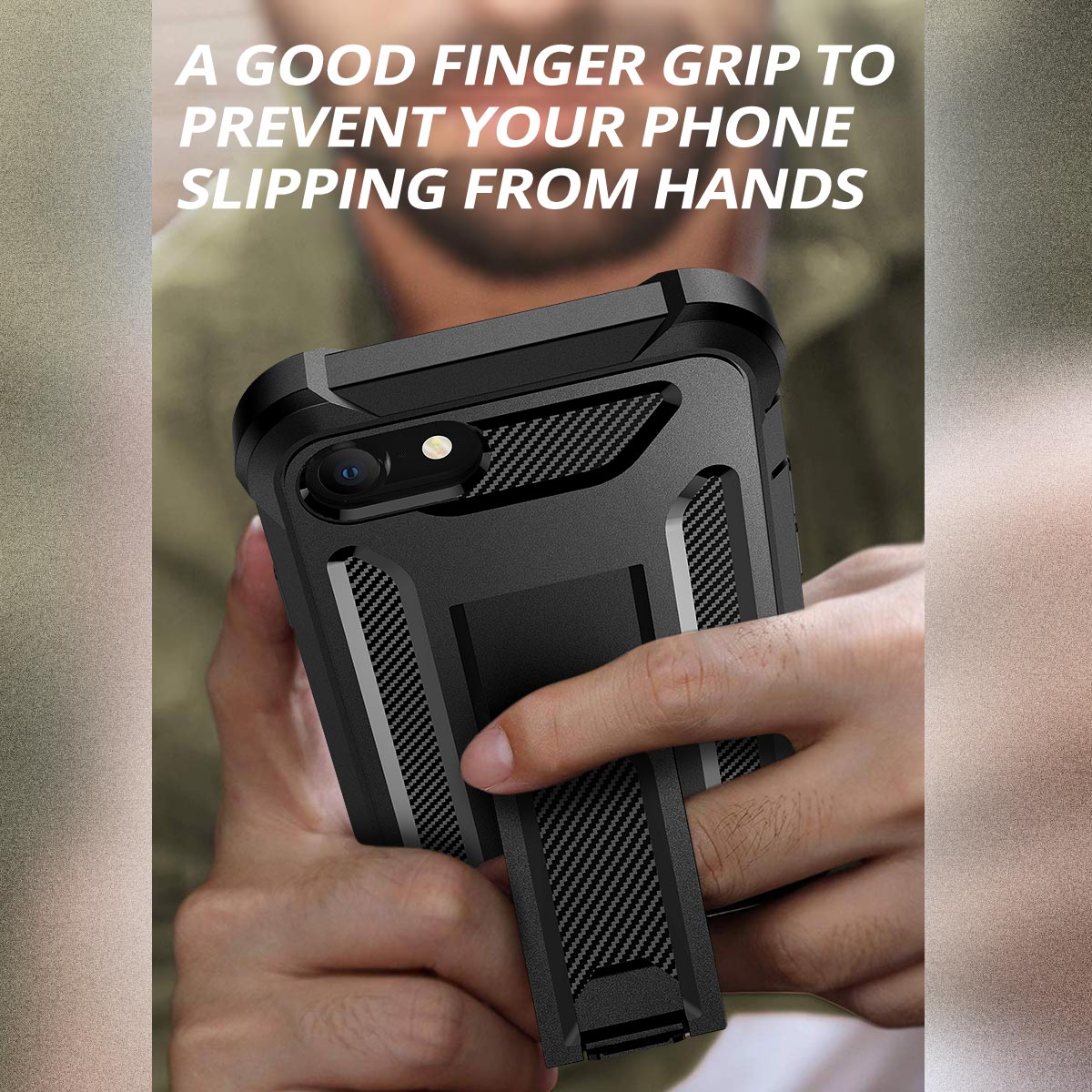 Dexnor Case for iPhone SE2020(iphone7/iphone8 universal)With Screen Protector Full Body Bumper Kickstand Heavy-duty Shockproof Rugged Cover.