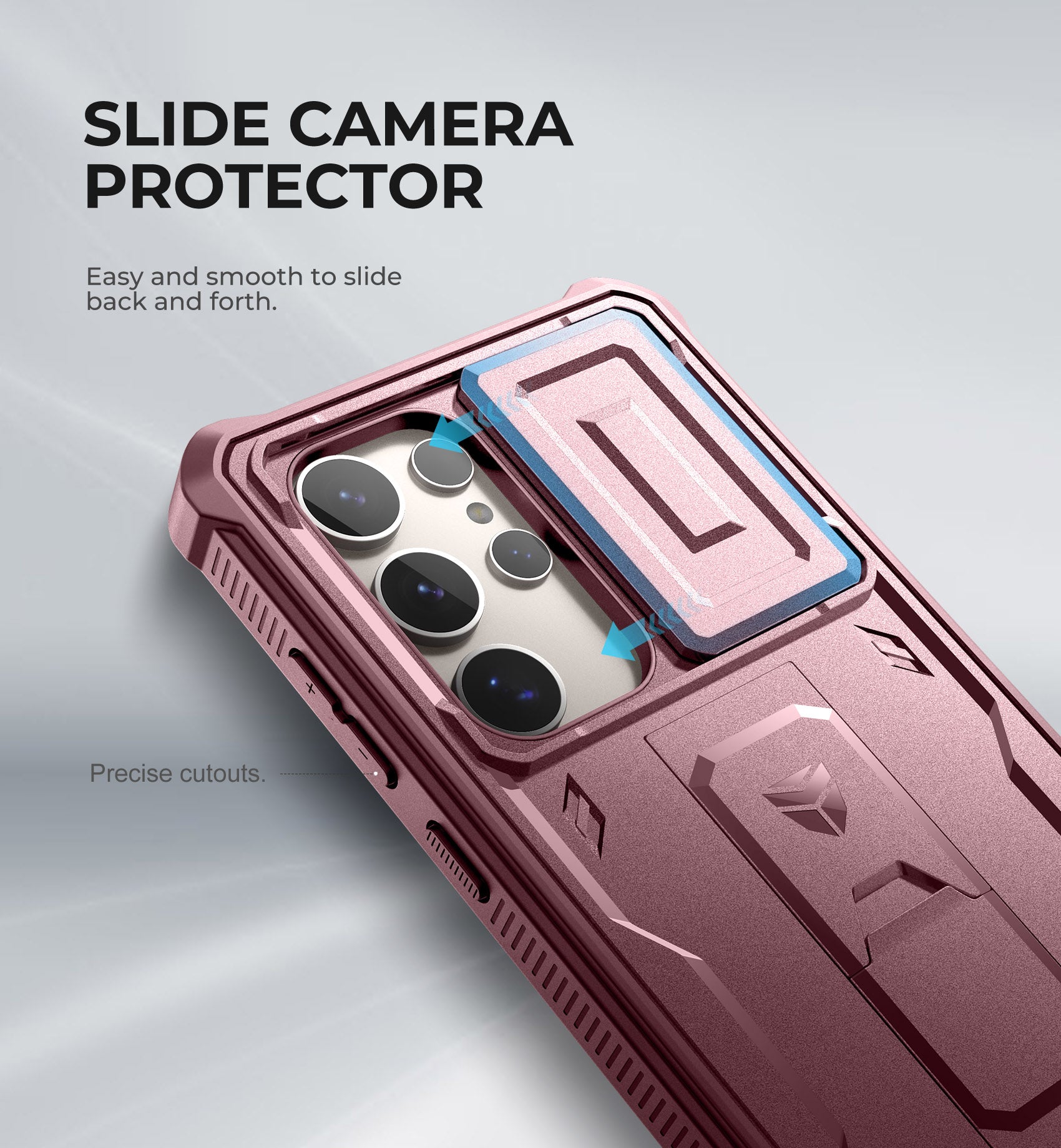 Dexnor Case for Samsung Galaxy S24 Ultra Full Body With Screen Protector Slide Camera Bumper Kickstand Heavy-duty Shockproof Rugged Cover
