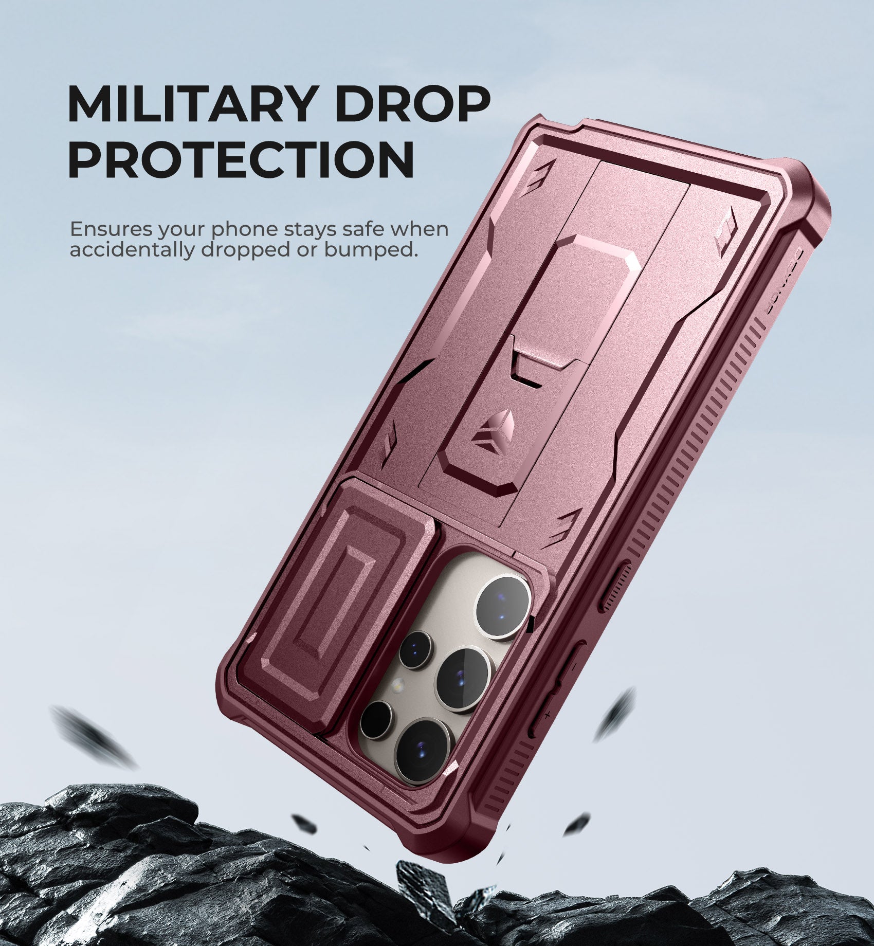 Dexnor Case for Samsung Galaxy S24 Ultra Full Body With Screen Protector Slide Camera Bumper Kickstand Heavy-duty Shockproof Rugged Cover