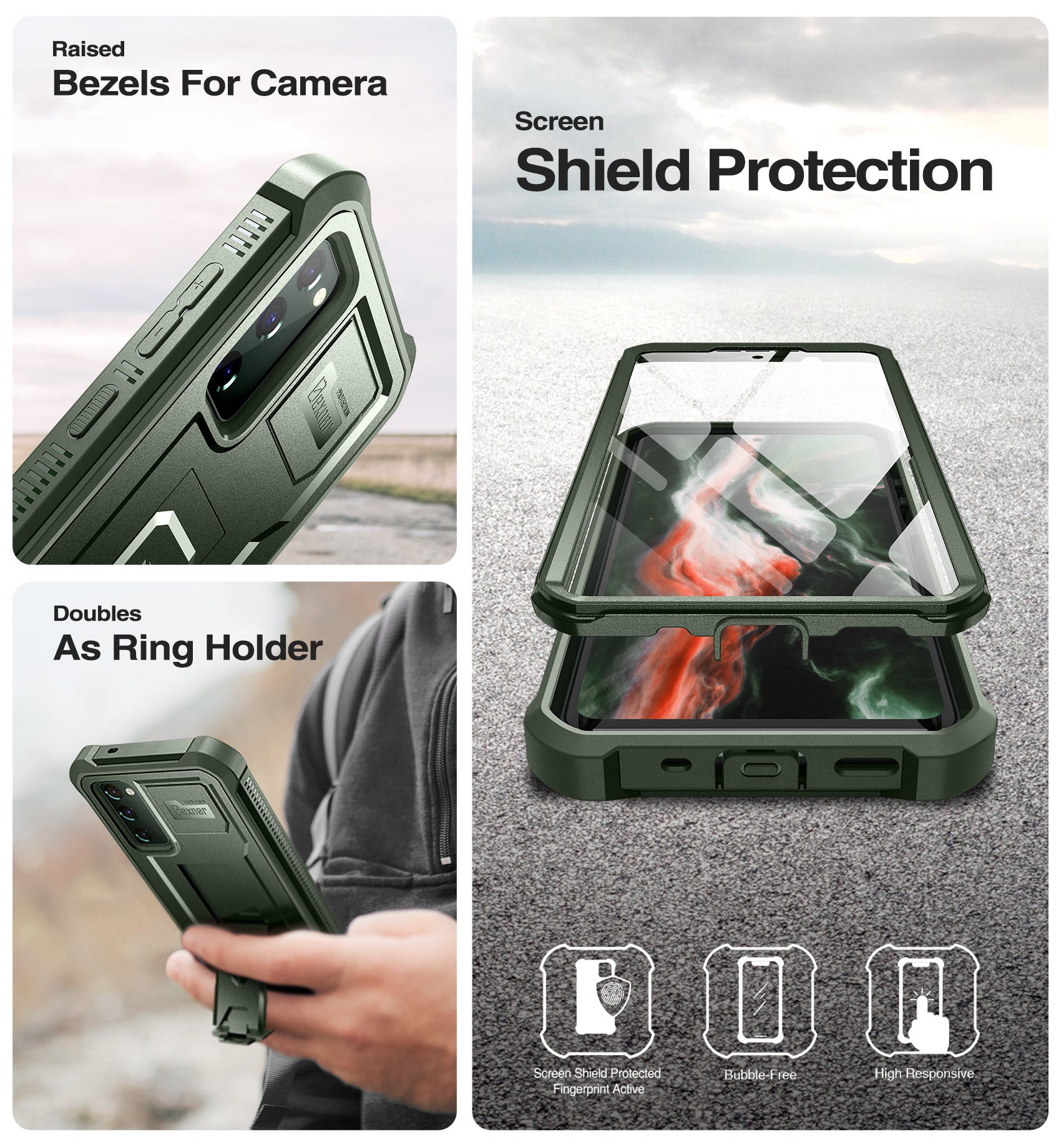 Dexnor Case for Samsung Galaxy S20 FE With Single Screen Protector Full Body Bumper Kickstand Heavy-duty Shockproof Rugged Cover