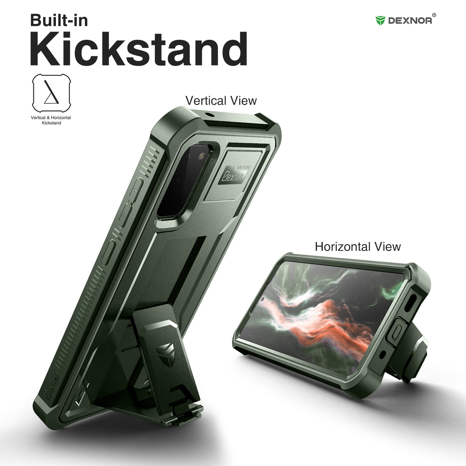 Dexnor Case for Samsung Galaxy S20 With Single Screen Protector Full Body Bumper Kickstand Heavy-duty Shockproof Rugged Cover.