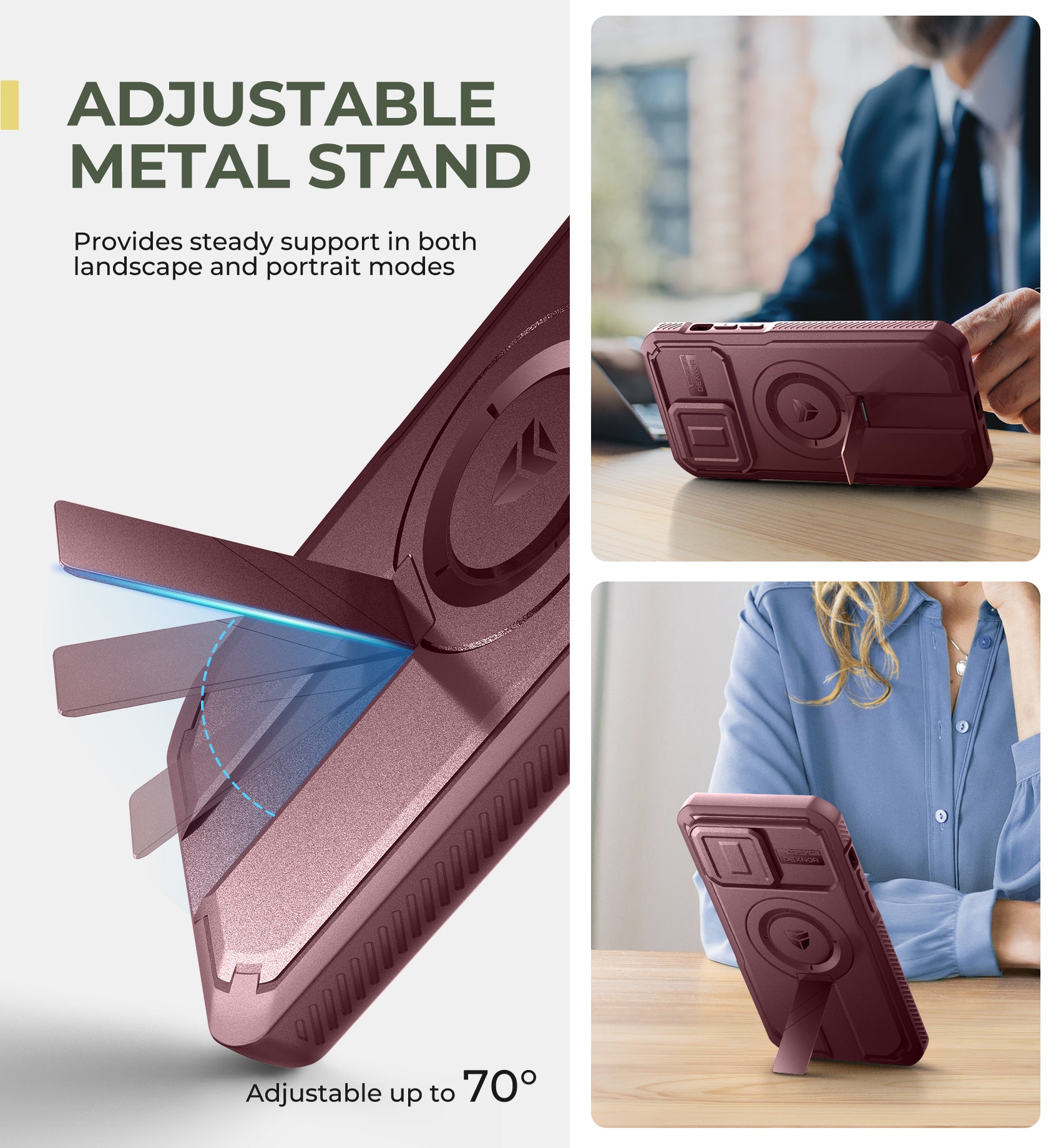 Dexnor Durable Case for iPhone 14 Pro Max with Built In Screen Protector and Slide Camera Cover 360 Magsafe Rugged Bumper Cover