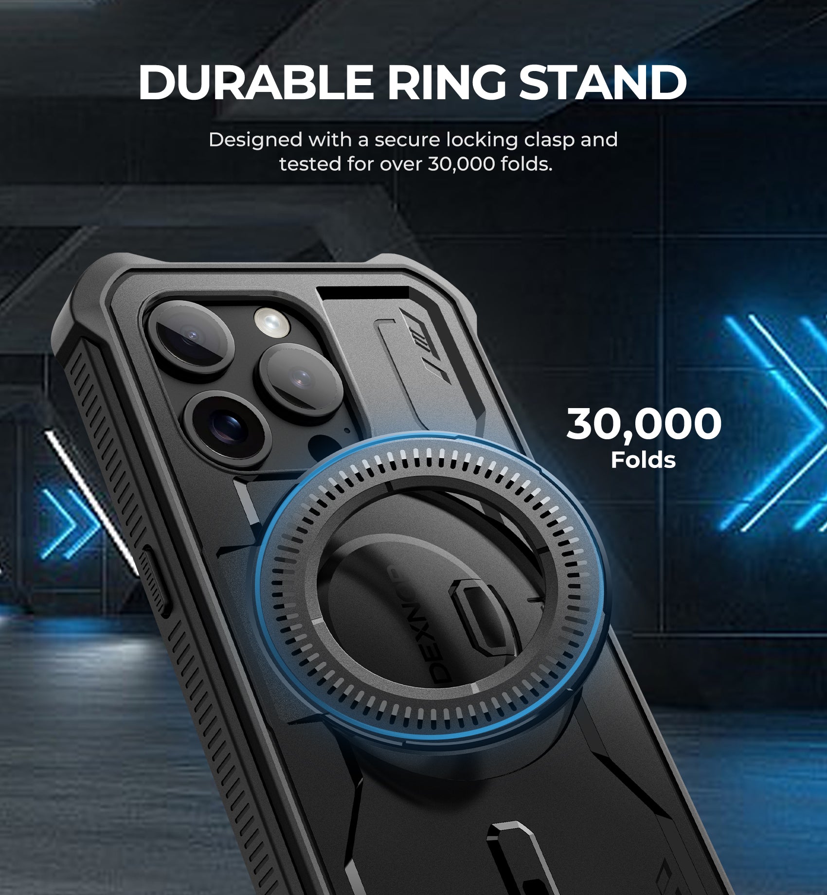 Dexnor for iphone 15 Pro Case With MagSafe Heavy-duty Shockproof Full Body Built-in Screen Protector Adjustable Kickstand