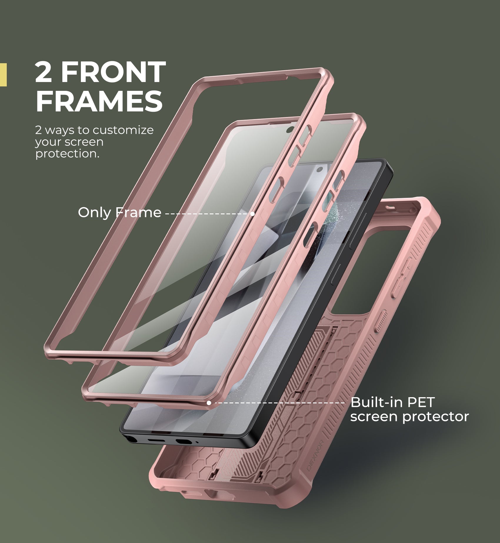 Dexnor Case for Samsung Galaxy S25 Ultra Full Body With Screen Protector Slide Camera Bumper Kickstand Heavy-duty Rugged Cover