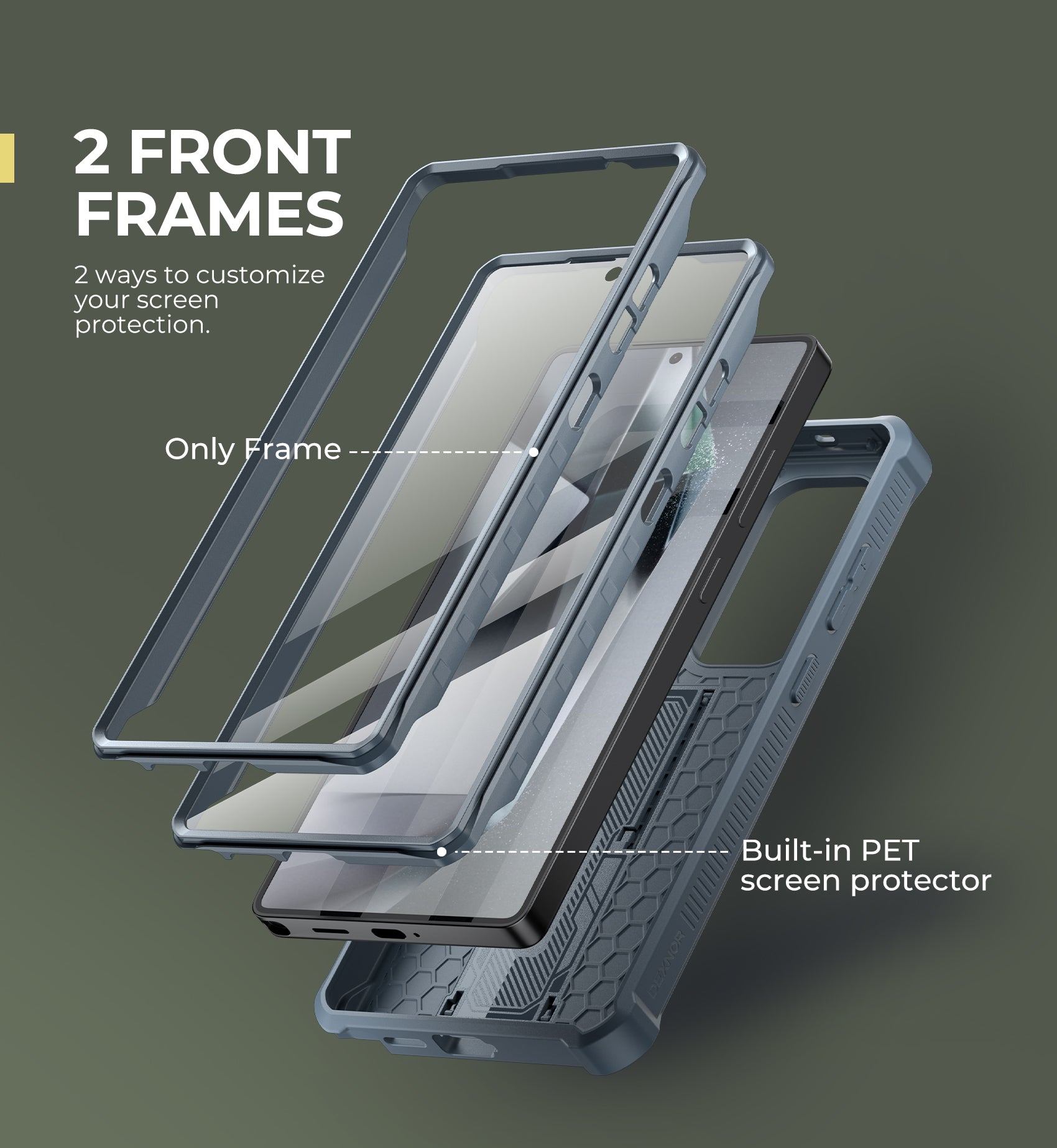 Dexnor Case for Samsung Galaxy S25 Ultra Full Body With Screen Protector Slide Camera Bumper Kickstand Heavy-duty Rugged Cover