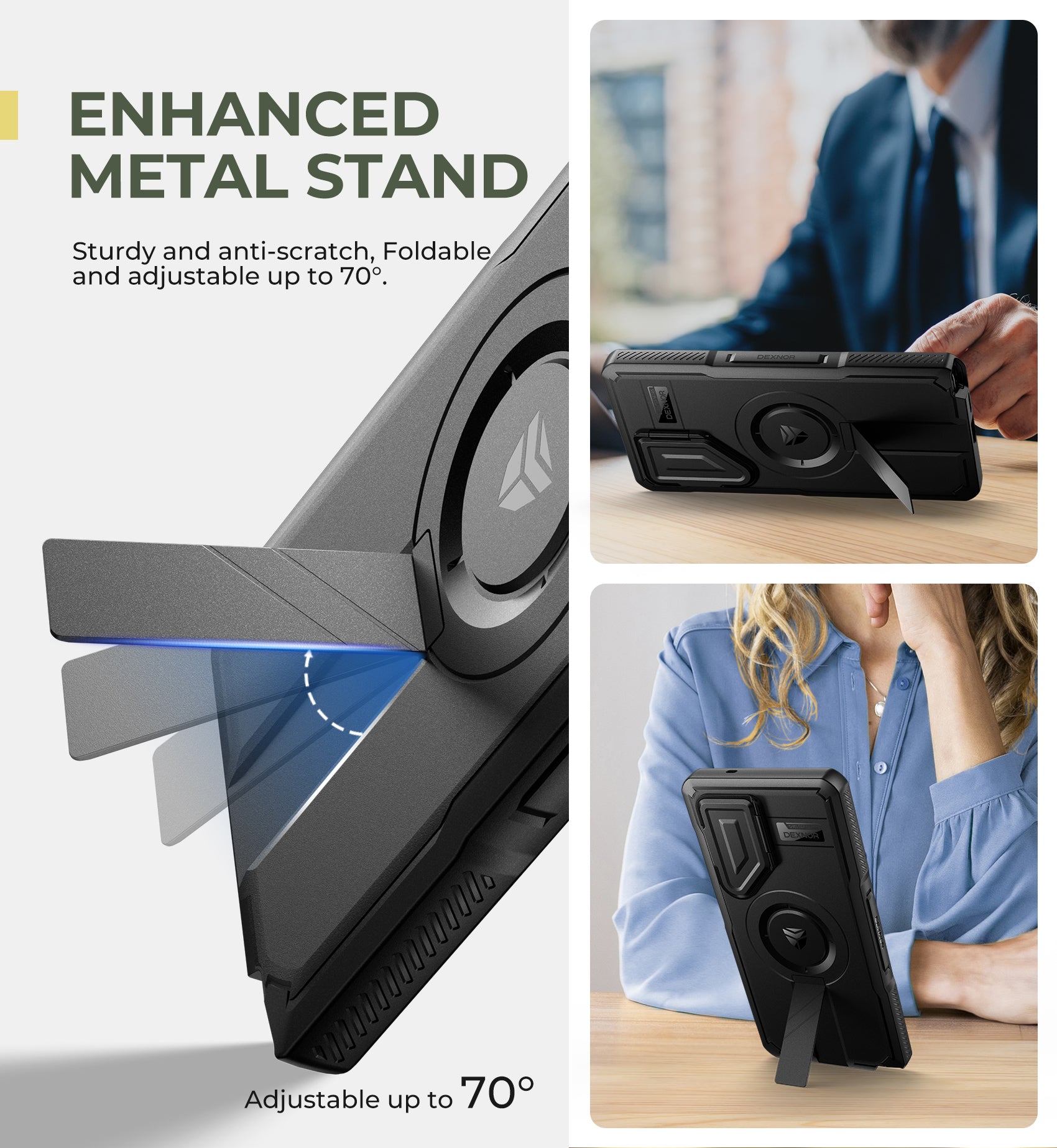 Dexnor Full Body Case for Samsung Galaxy S25 Ultra With Screen Protector and Flip Camera Cover Bumper Kickstand Heavy-duty Shockproof