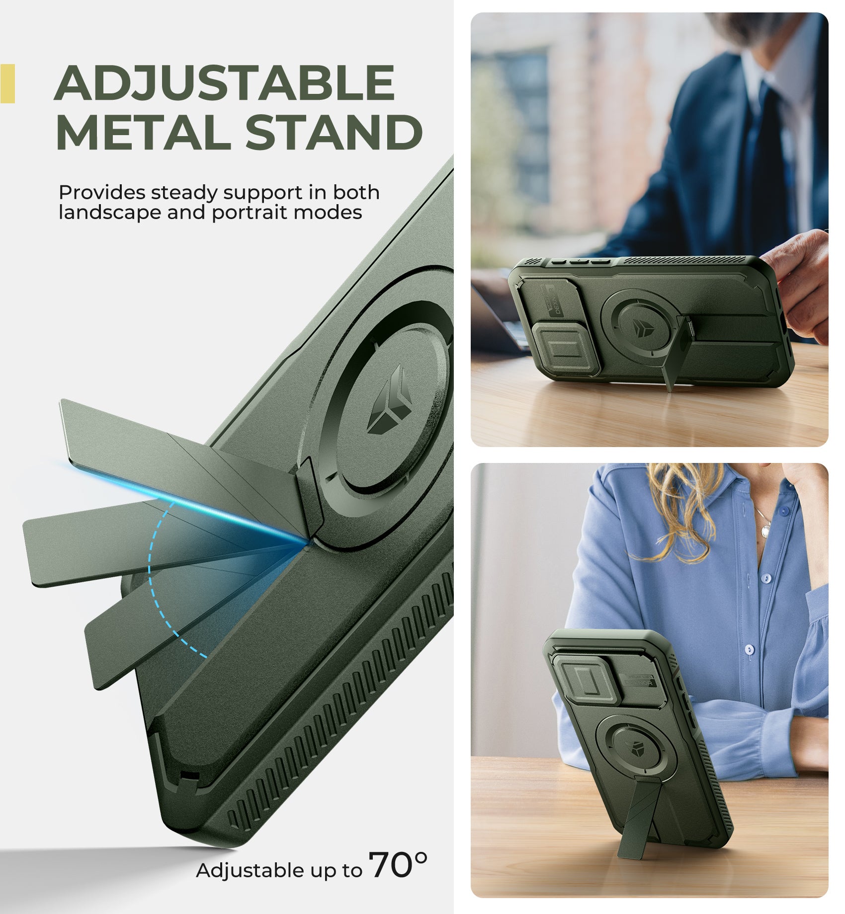 Dexnor Durable Case for iPhone 15 Pro Max with Built In Screen Protector and Slide Camera Cover 360 Magsafe Rugged Bumper Cover