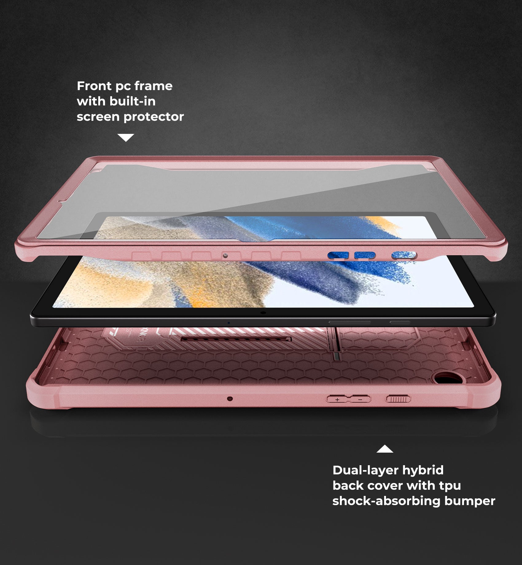 Dexnor Tablet Case for Samsung Galaxy Tab A8 With Screen Protector Full Body Bumper Kickstand Heavy-duty Shockproof Rugged Pen Holder Cover.