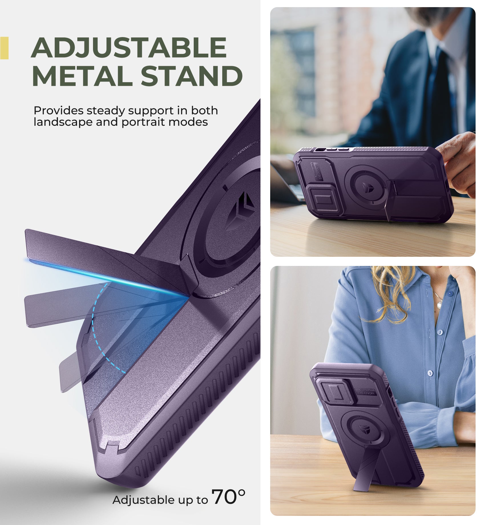 Dexnor Durable Case for iPhone 14 Pro Max with Built In Screen Protector and Slide Camera Cover 360 Magsafe Rugged Bumper Cover