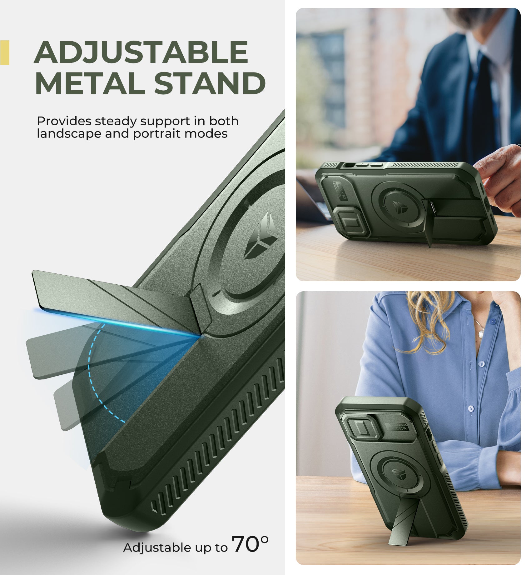 Dexnor Durable Case for iPhone 15 with Built In Screen Protector and Slide Camera Cover 360 Magsafe Rugged Bumper Cover