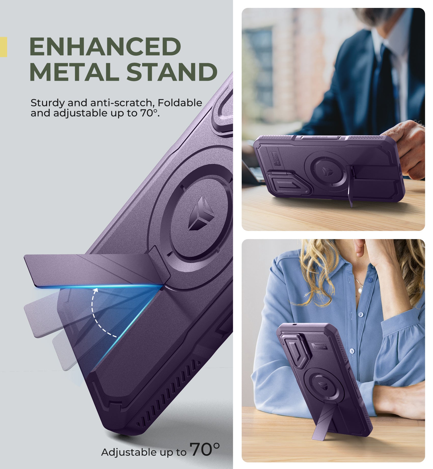 Dexnor Full Body Case for Samsung Galaxy S25 Plus With Screen Protector and Flip Camera Cover Bumper Kickstand Heavy-duty Shockproof