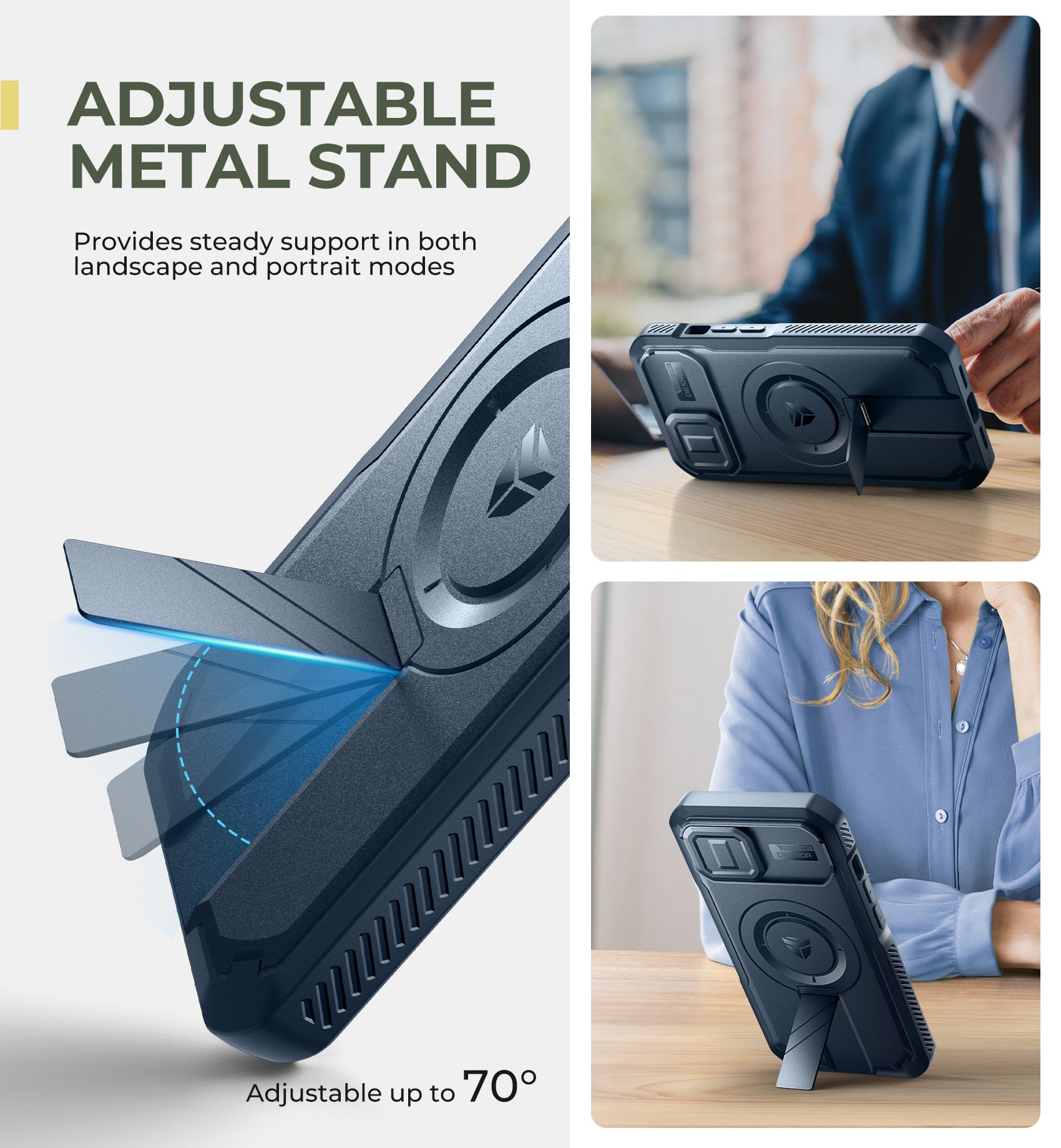 Dexnor Durable Case for iPhone 15 with Built In Screen Protector and Slide Camera Cover 360 Magsafe Rugged Bumper Cover